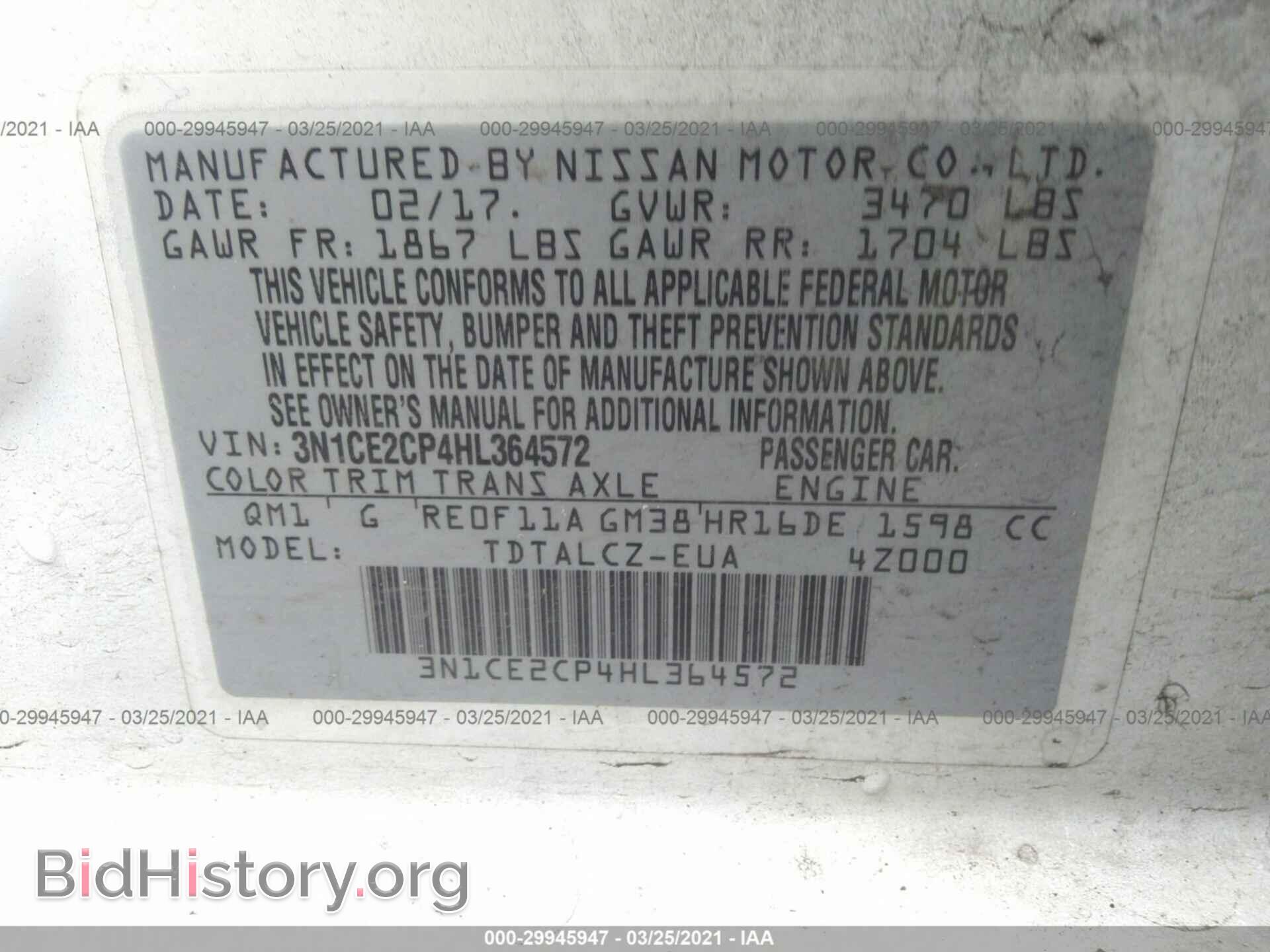 2017 NISSAN VERSA NOTE - VIN: 3N1CE2CP4HL364572 - Фото 9