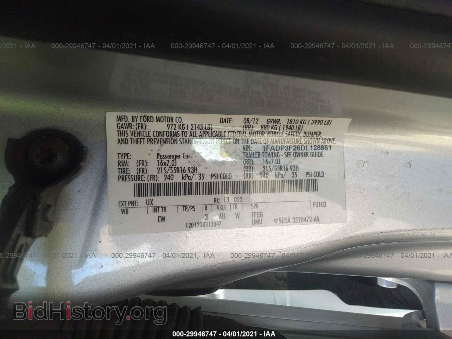 2013 FORD FOCUS - VIN: 1FADP3F28DL128861 - Фото 9