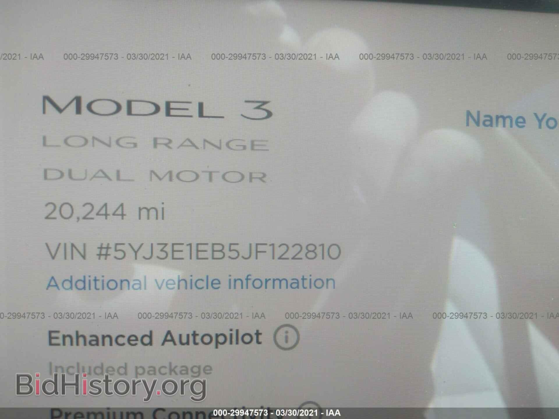 2018 TESLA MODEL 3 - VIN: 5YJ3E1EB5JF122810 - Photo 7