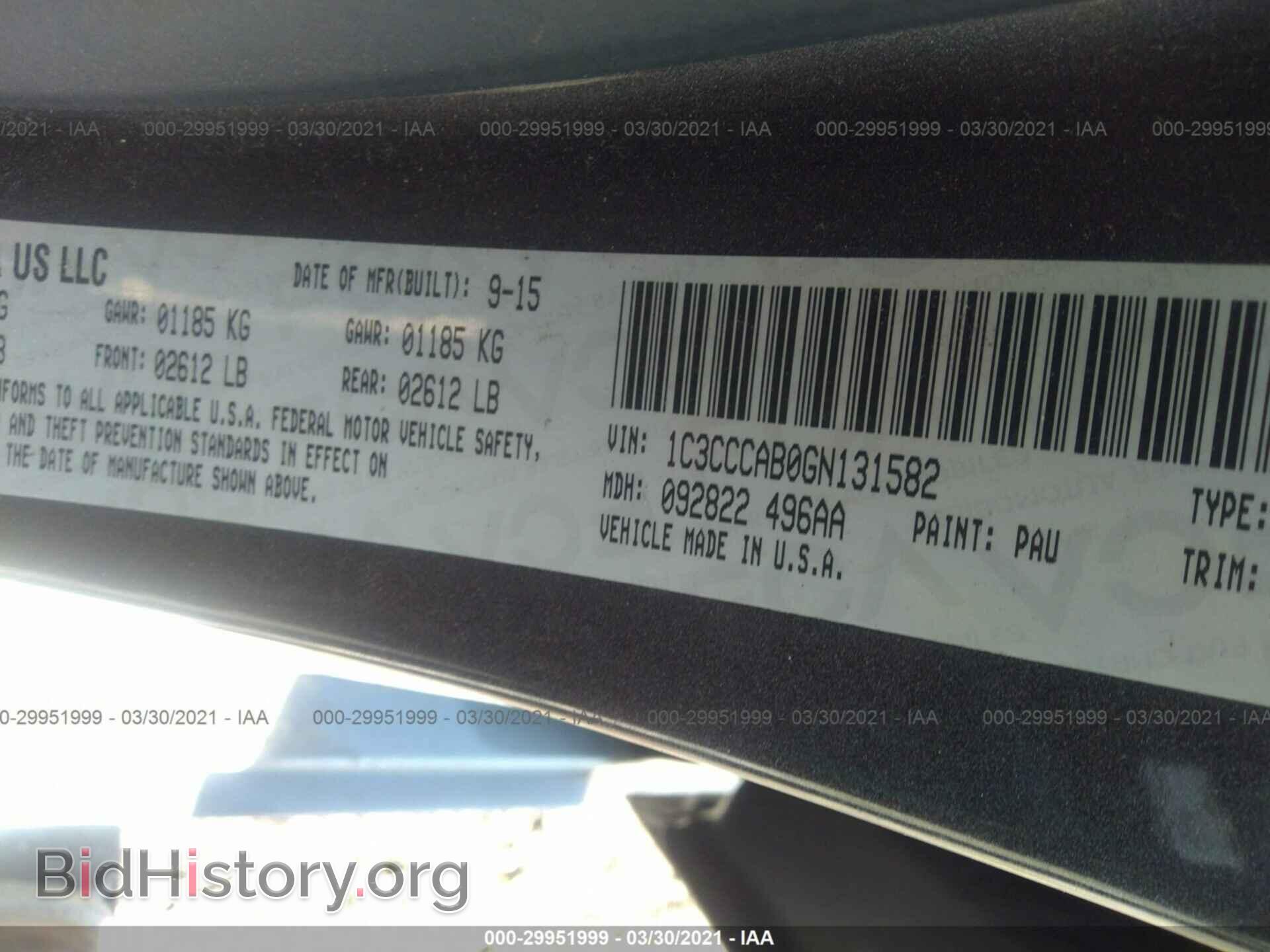 2016 CHRYSLER 200 - VIN: 1C3CCCAB0GN131582 - Photo 9
