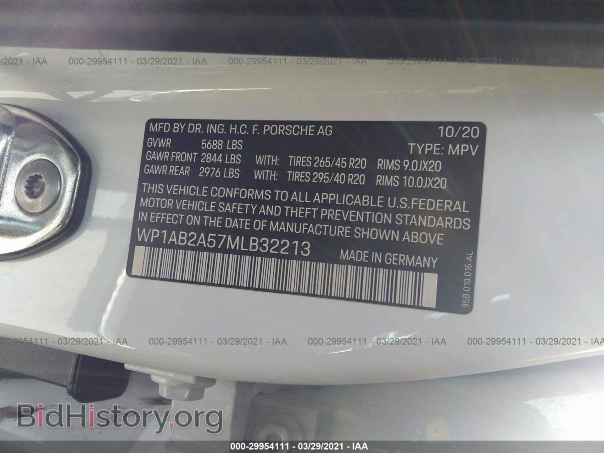2021 PORSCHE MACAN - VIN: WP1AB2A57MLB32213 - Photo 9