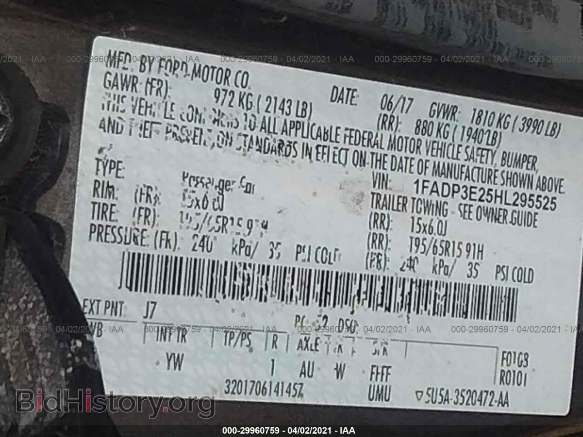 2017 FORD FOCUS - VIN: 1FADP3E25HL295525 - Фото 9