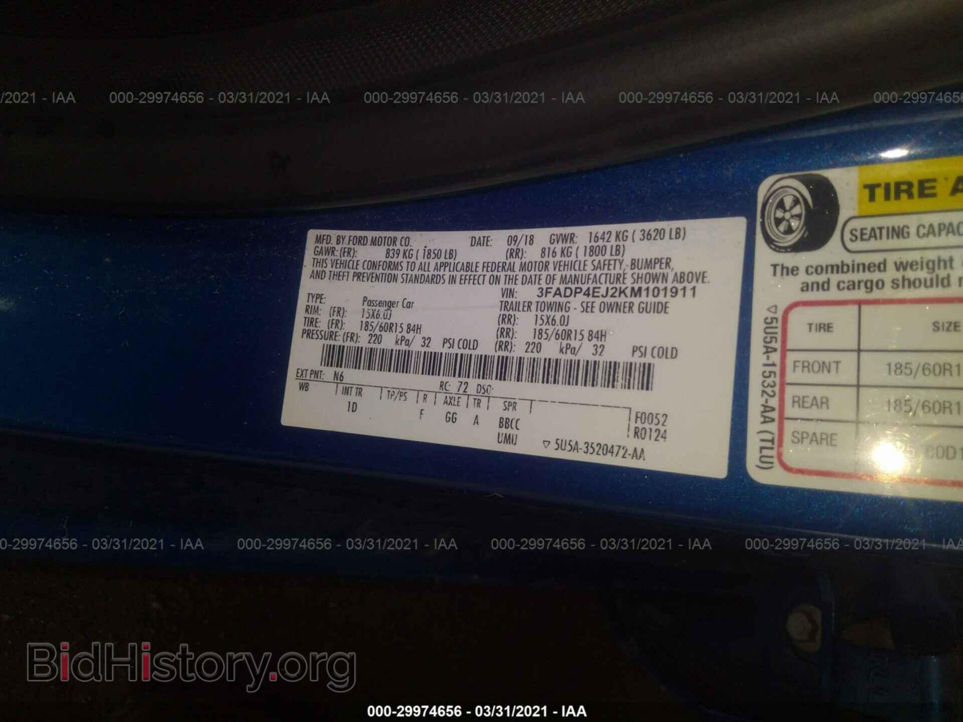 2019 FORD FIESTA - VIN: 3FADP4EJ2KM101911 - Фото 9