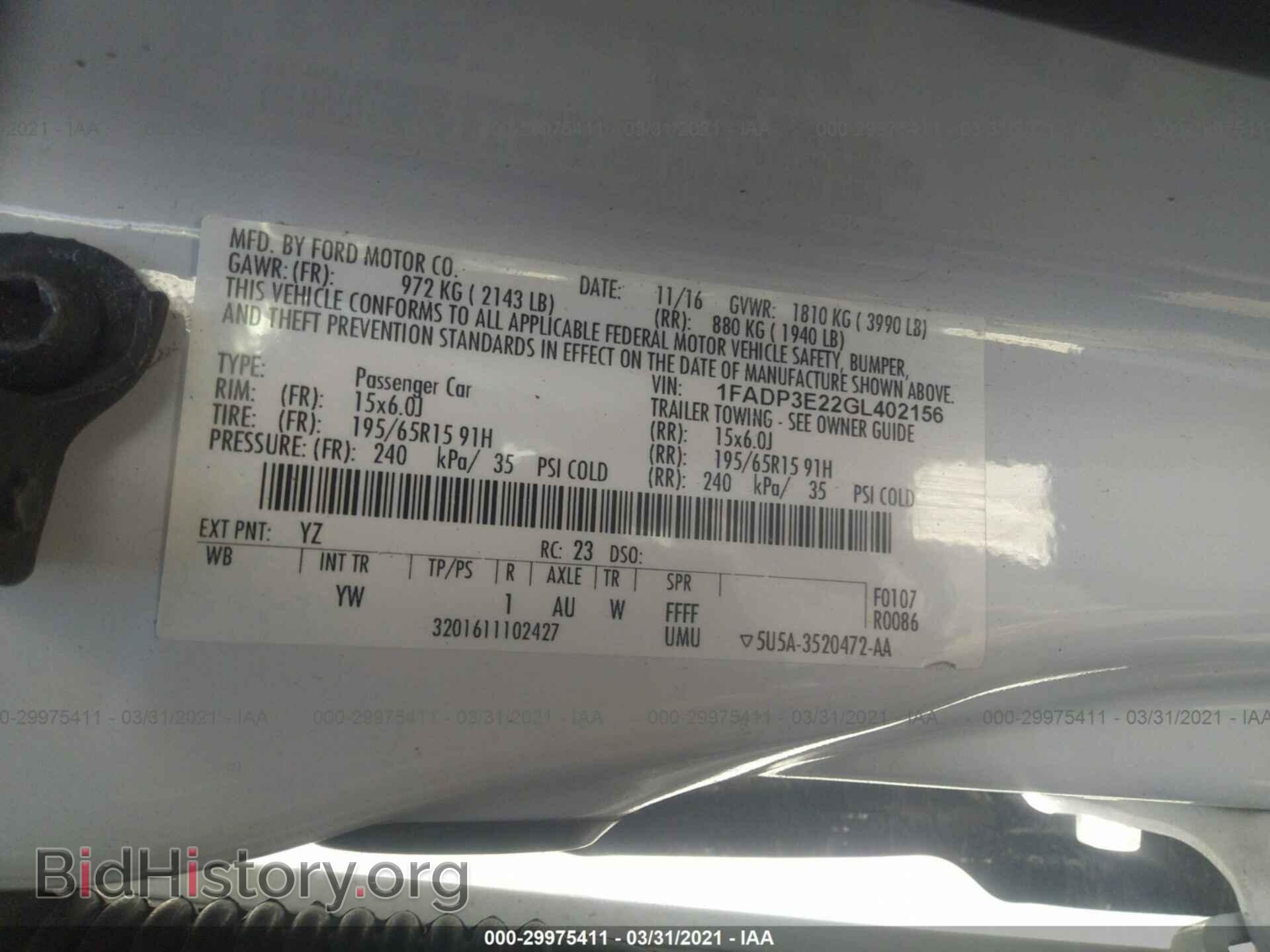 2016 FORD FOCUS - VIN: 1FADP3E22GL402156 - Фото 9