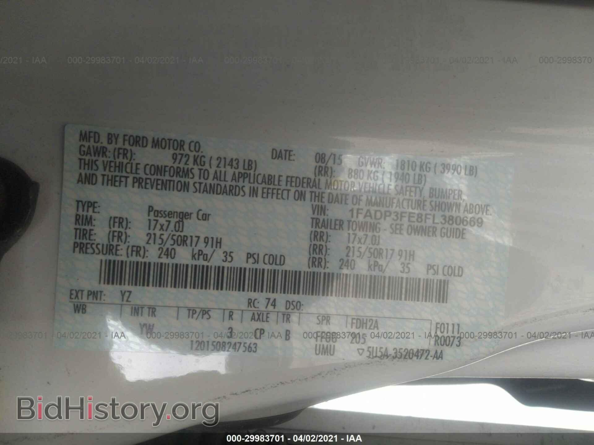 2015 FORD FOCUS - VIN: 1FADP3FE8FL380669 - Photo 9