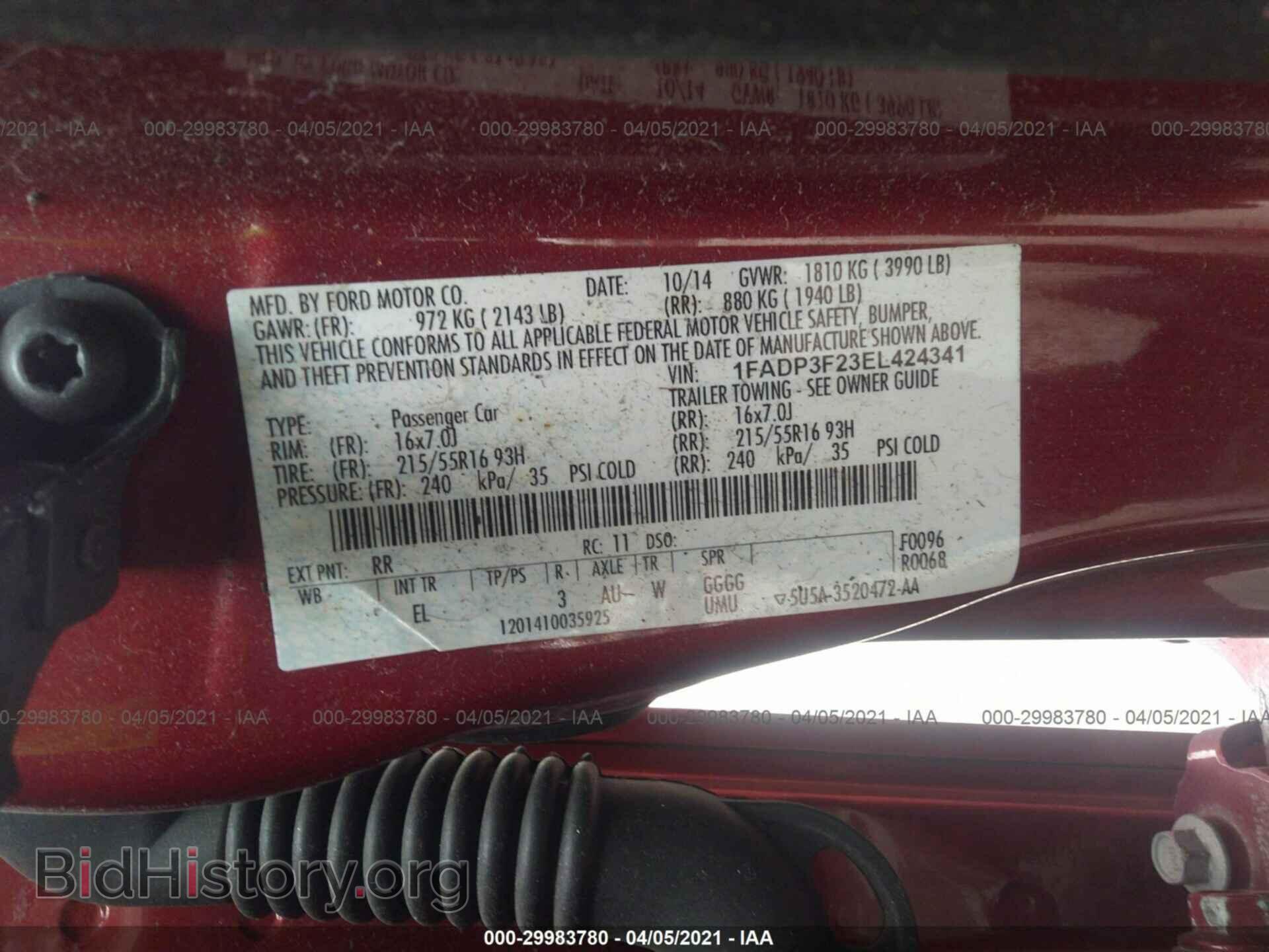 2014 FORD FOCUS - VIN: 1FADP3F23EL424341 - Photo 9