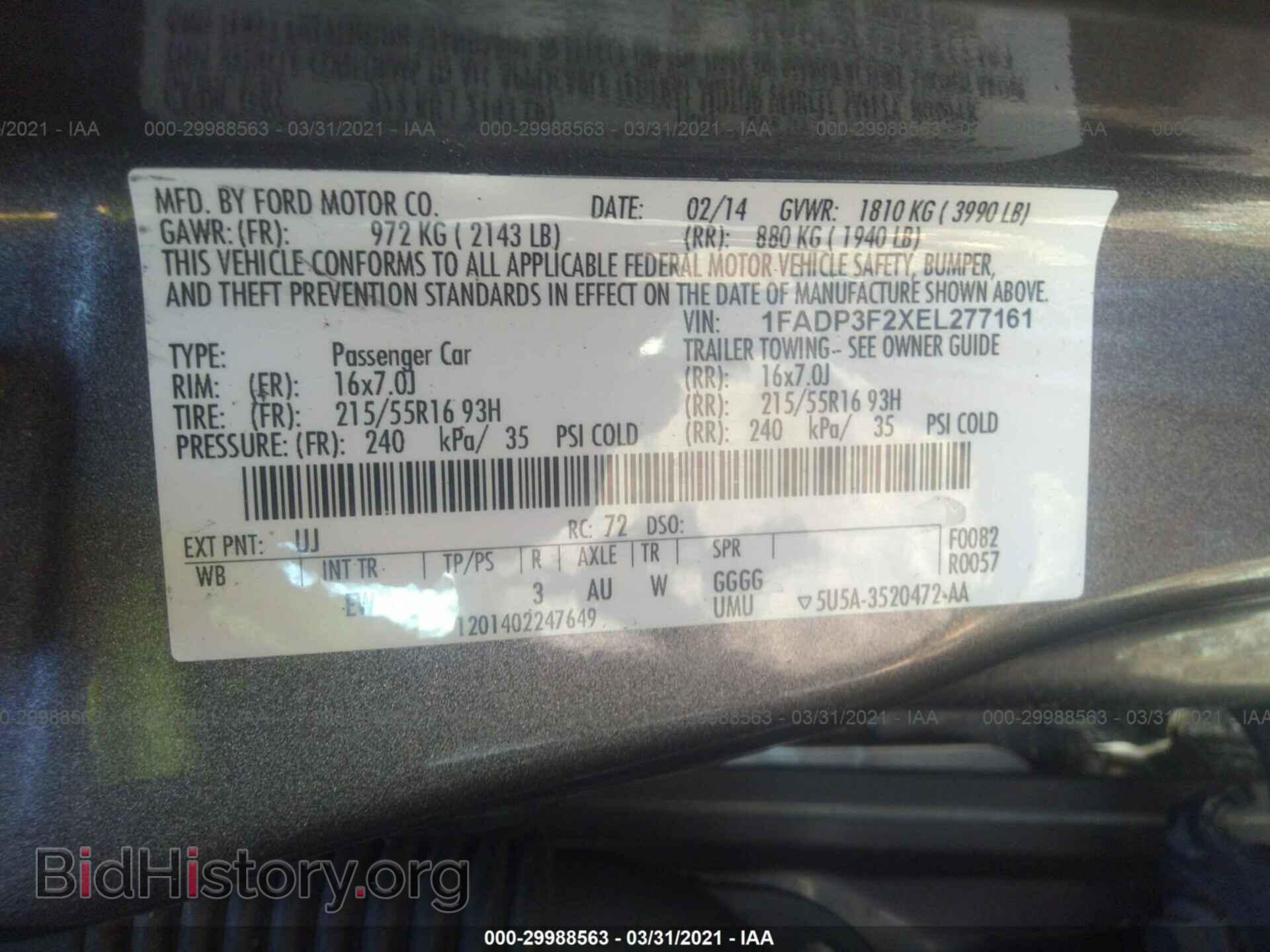 2014 FORD FOCUS - VIN: 1FADP3F2XEL277161 - Фото 9