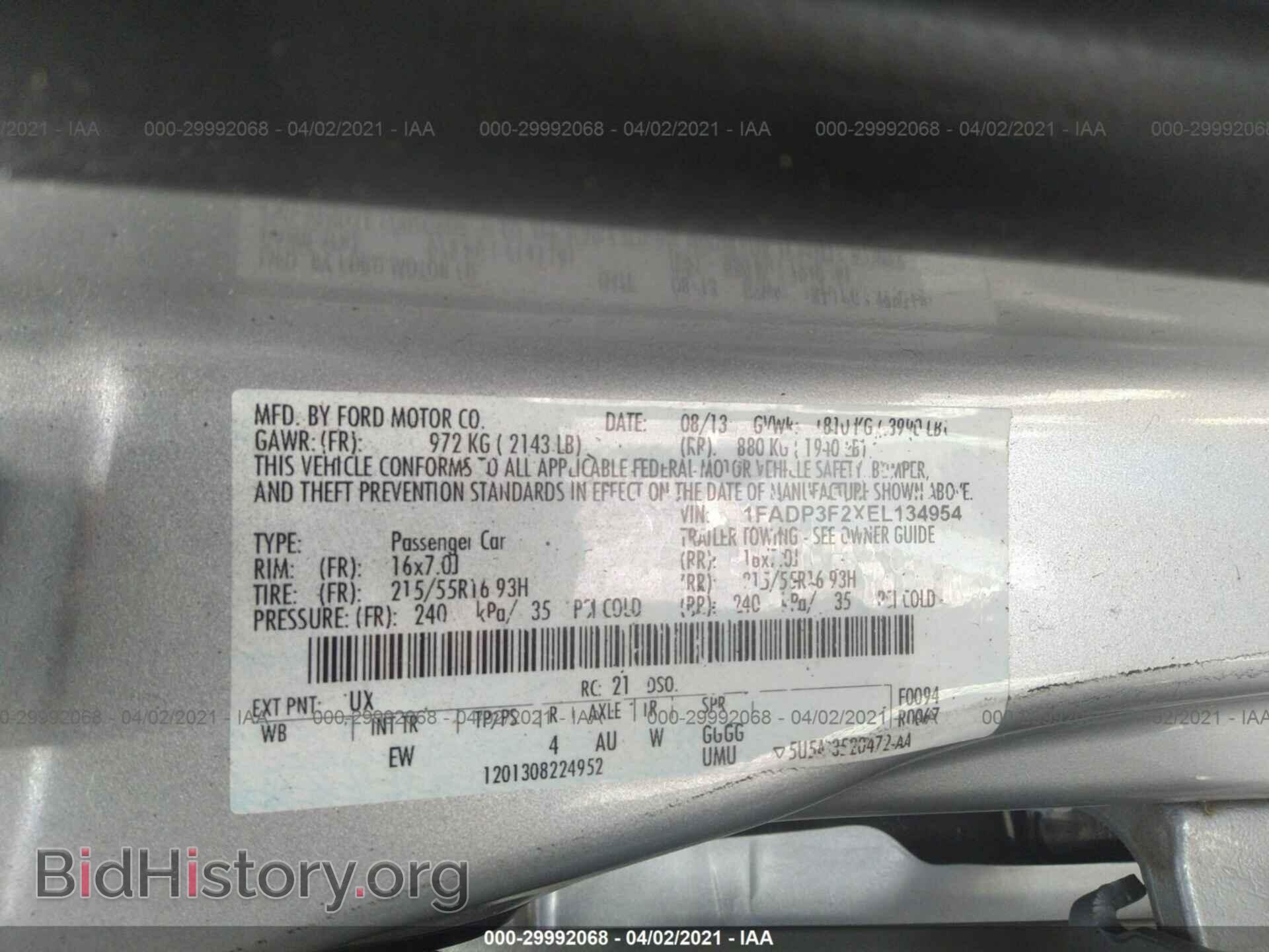 2014 FORD FOCUS - VIN: 1FADP3F2XEL134954 - Фото 9