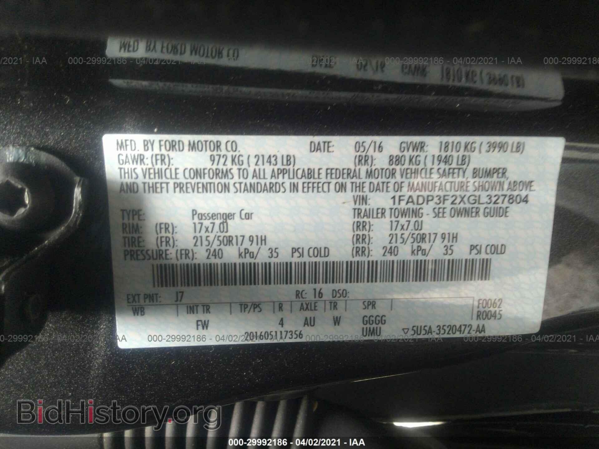 2016 FORD FOCUS - VIN: 1FADP3F2XGL327804 - Фото 9