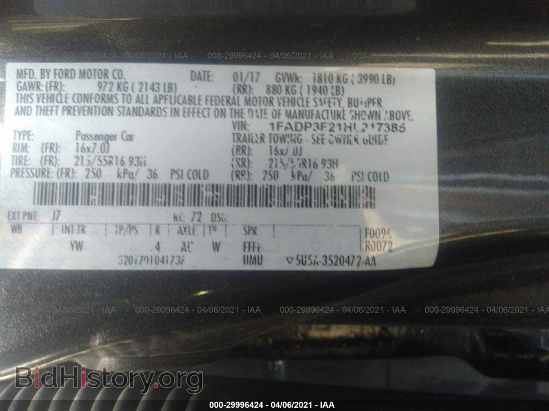 2017 FORD FOCUS - VIN: 1FADP3F21HL217385 - Photo 9