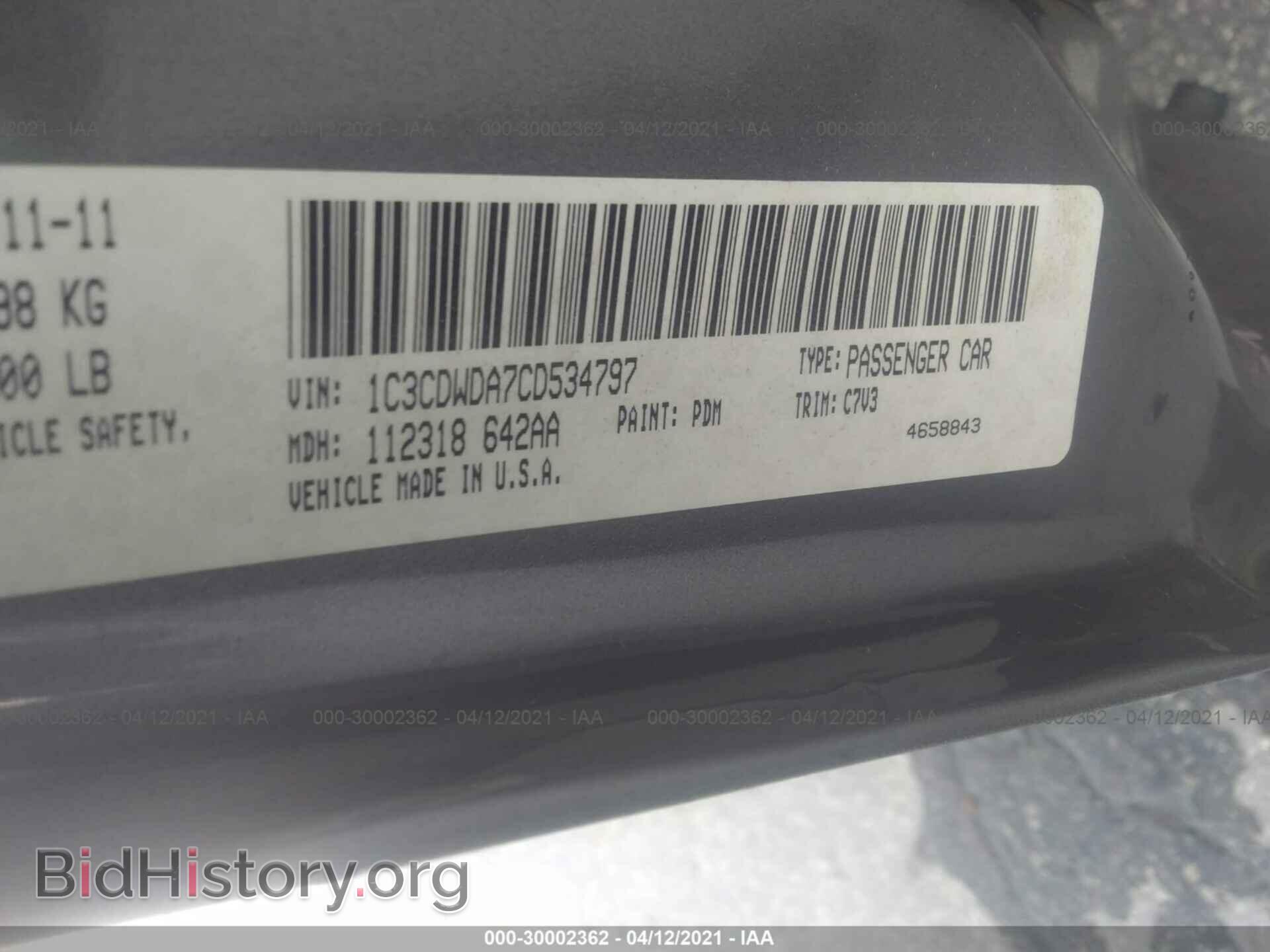 2012 DODGE CALIBER - VIN: 1C3CDWDA7CD534797 - Photo 9