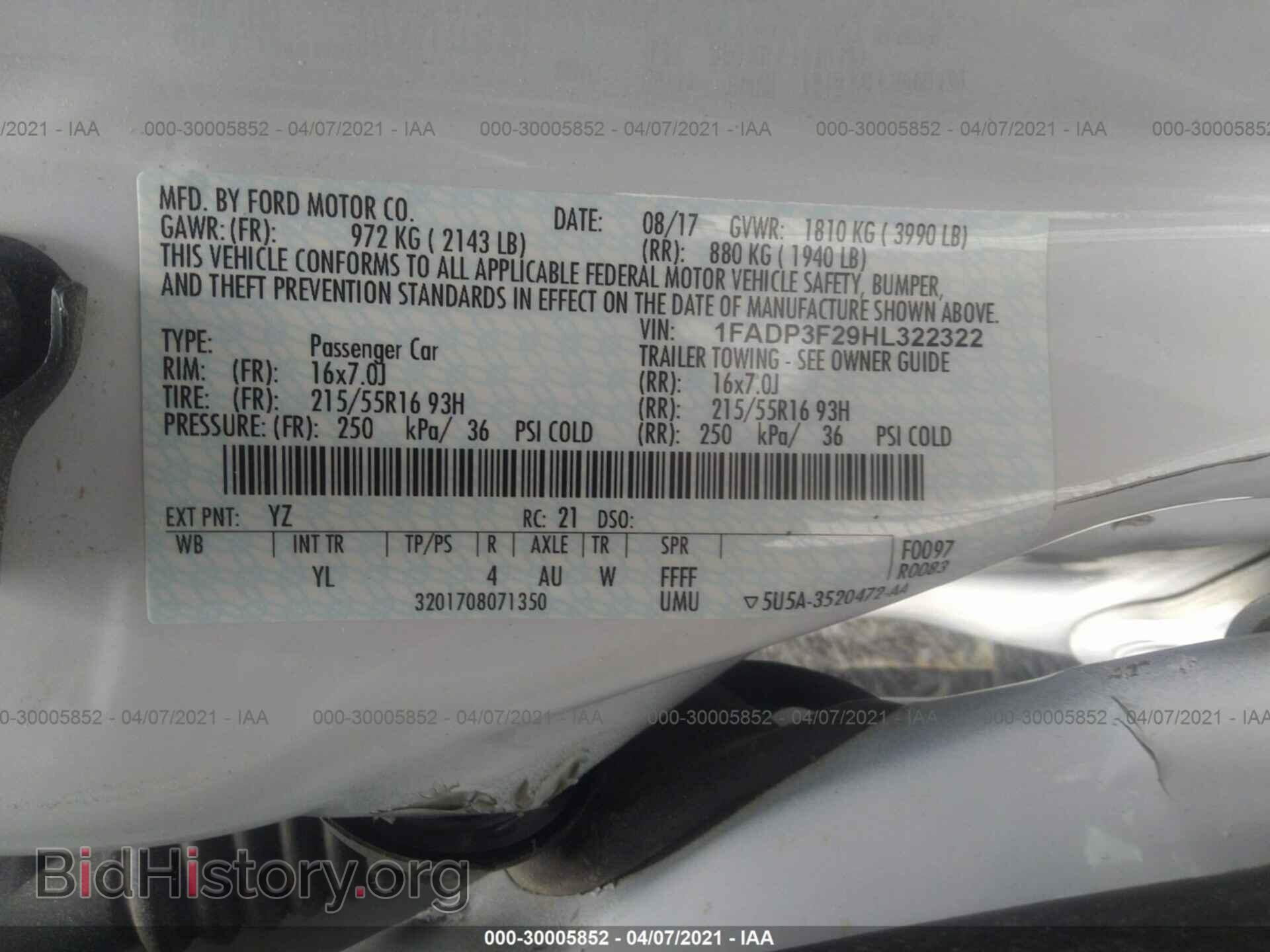 2017 FORD FOCUS - VIN: 1FADP3F29HL322322 - Photo 9