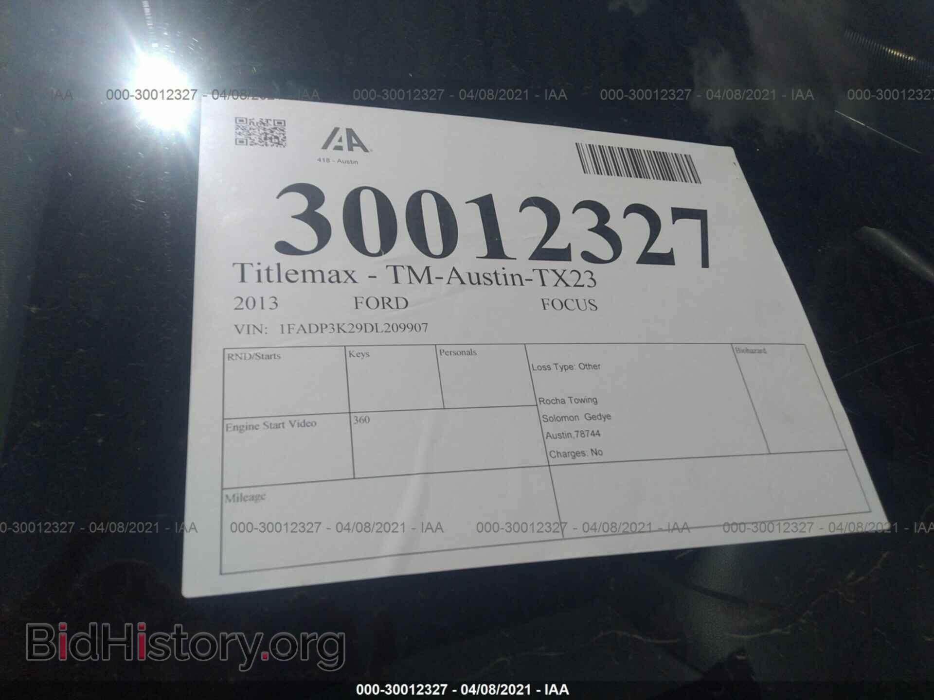 Photo 1FADP3K29DL209907 - FORD FOCUS 2013