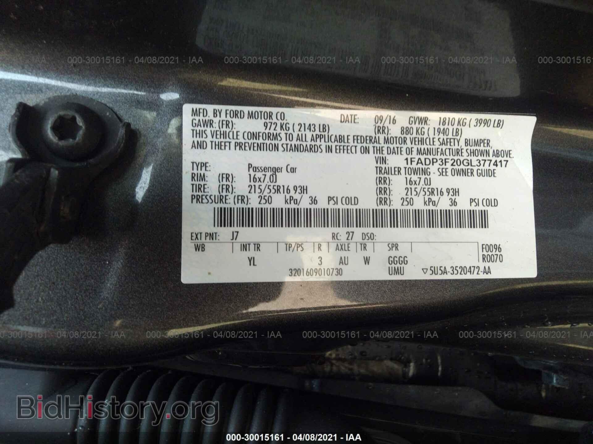2016 FORD FOCUS - VIN: 1FADP3F20GL377417 - Photo 9