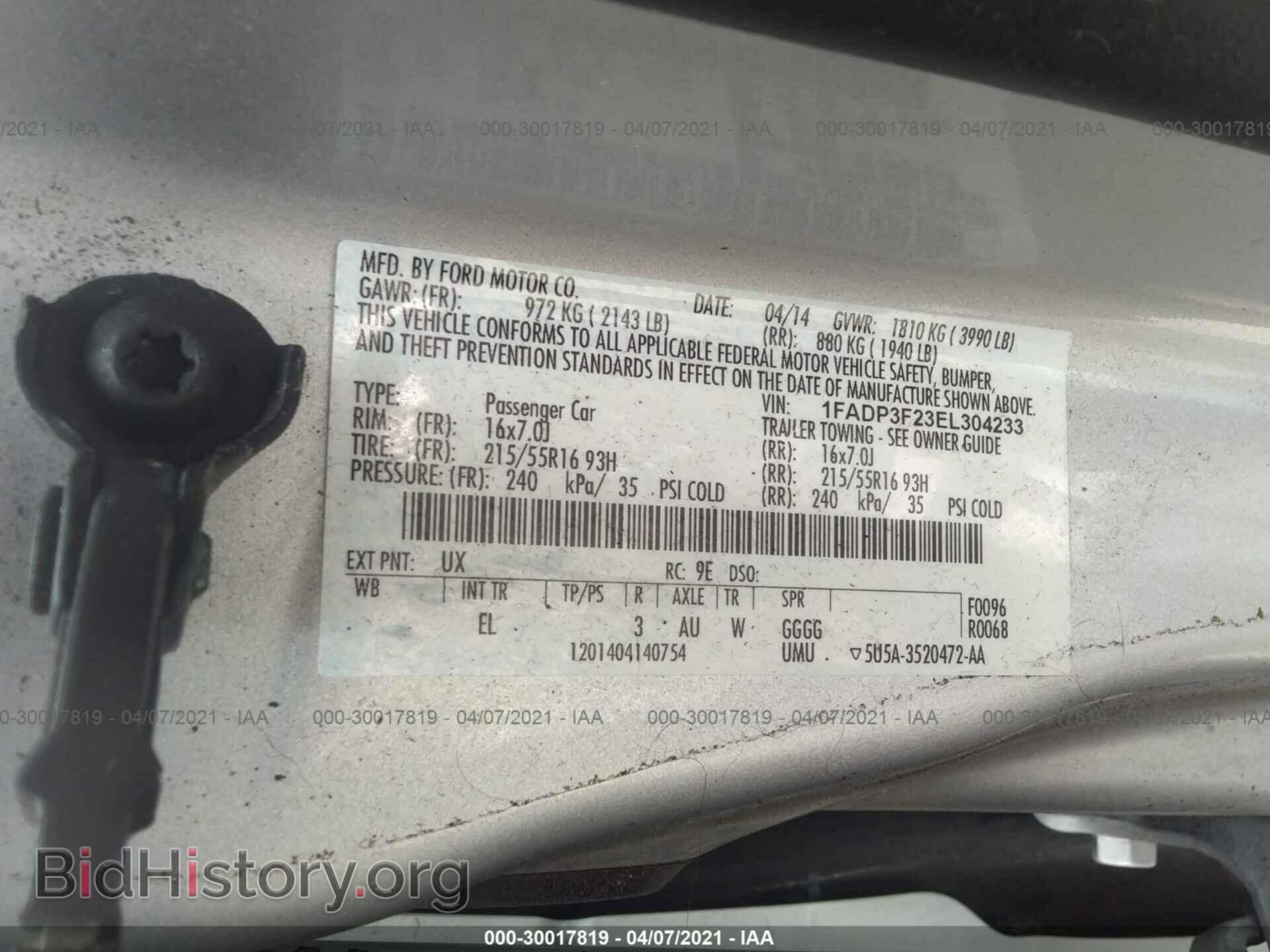 2014 FORD FOCUS - VIN: 1FADP3F23EL304233 - Photo 9