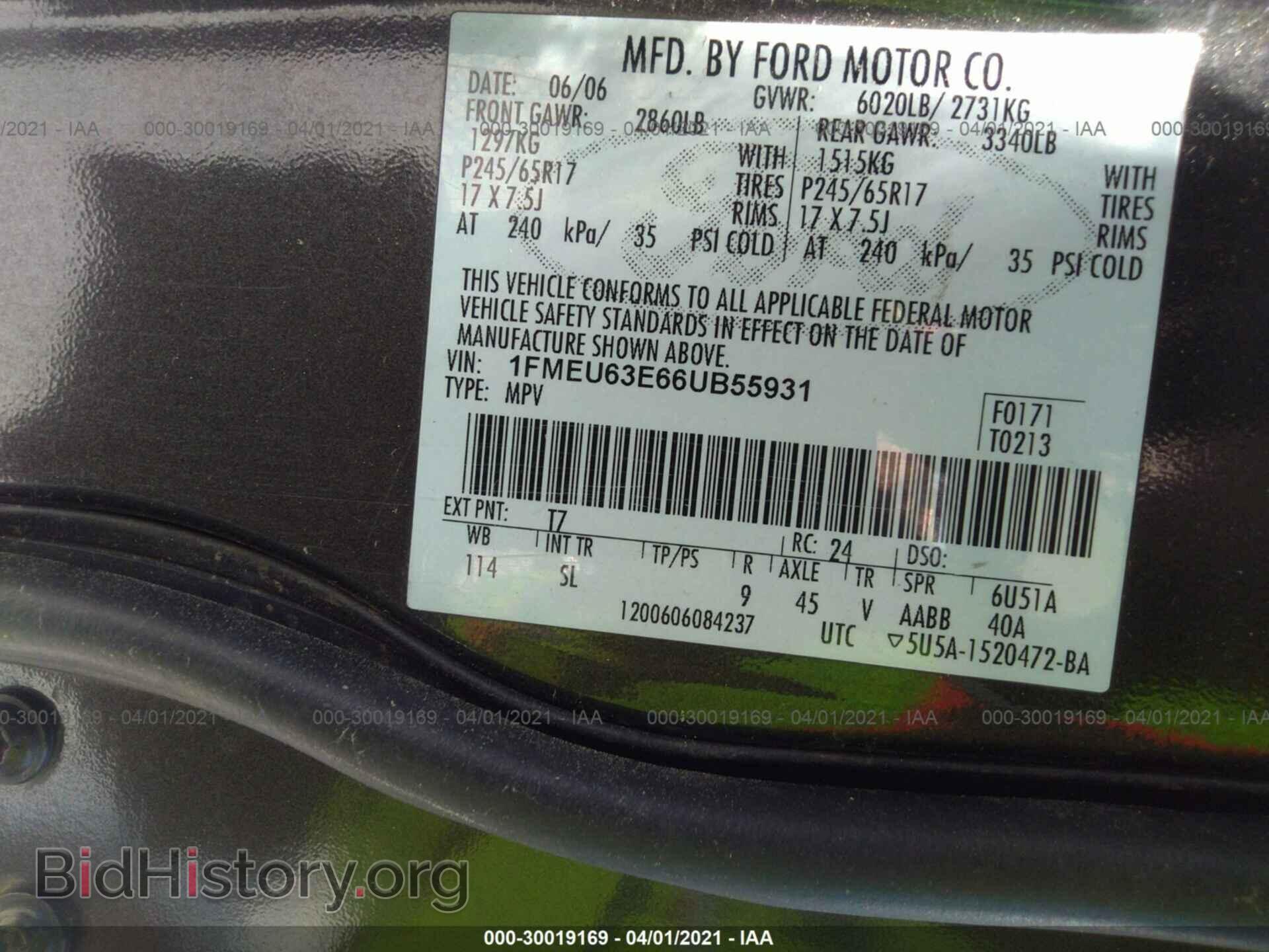2006 FORD EXPLORER - VIN: 1FMEU63E66UB55931 - Фото 9