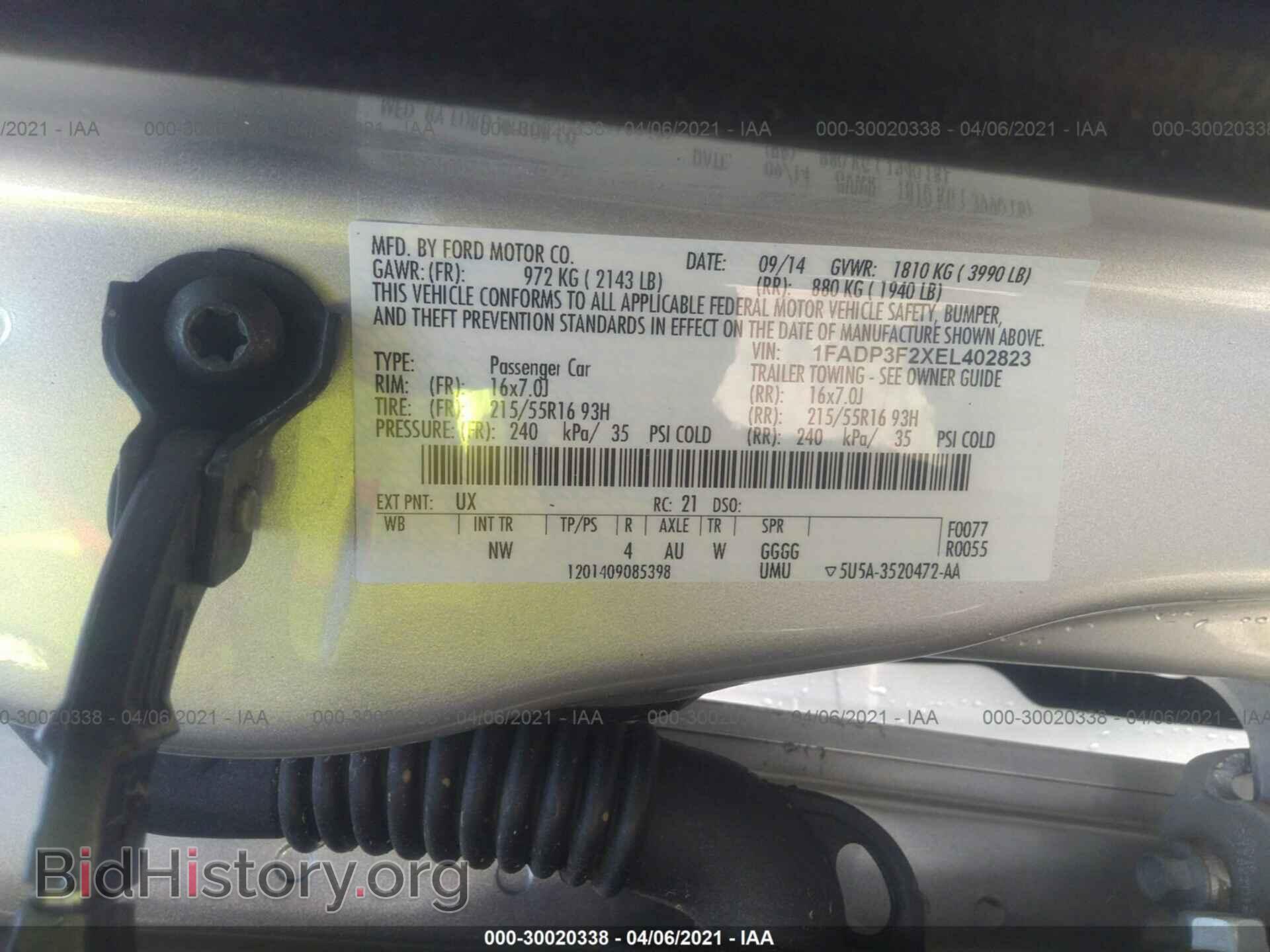 2014 FORD FOCUS - VIN: 1FADP3F2XEL402823 - Photo 9