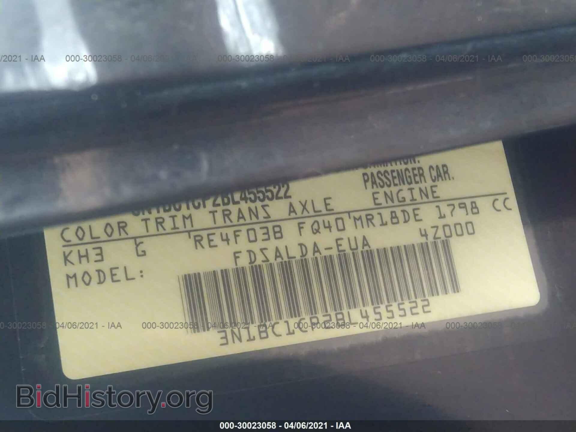 2011 NISSAN VERSA - VIN: 3N1BC1CP2BL455522 - Фото 9