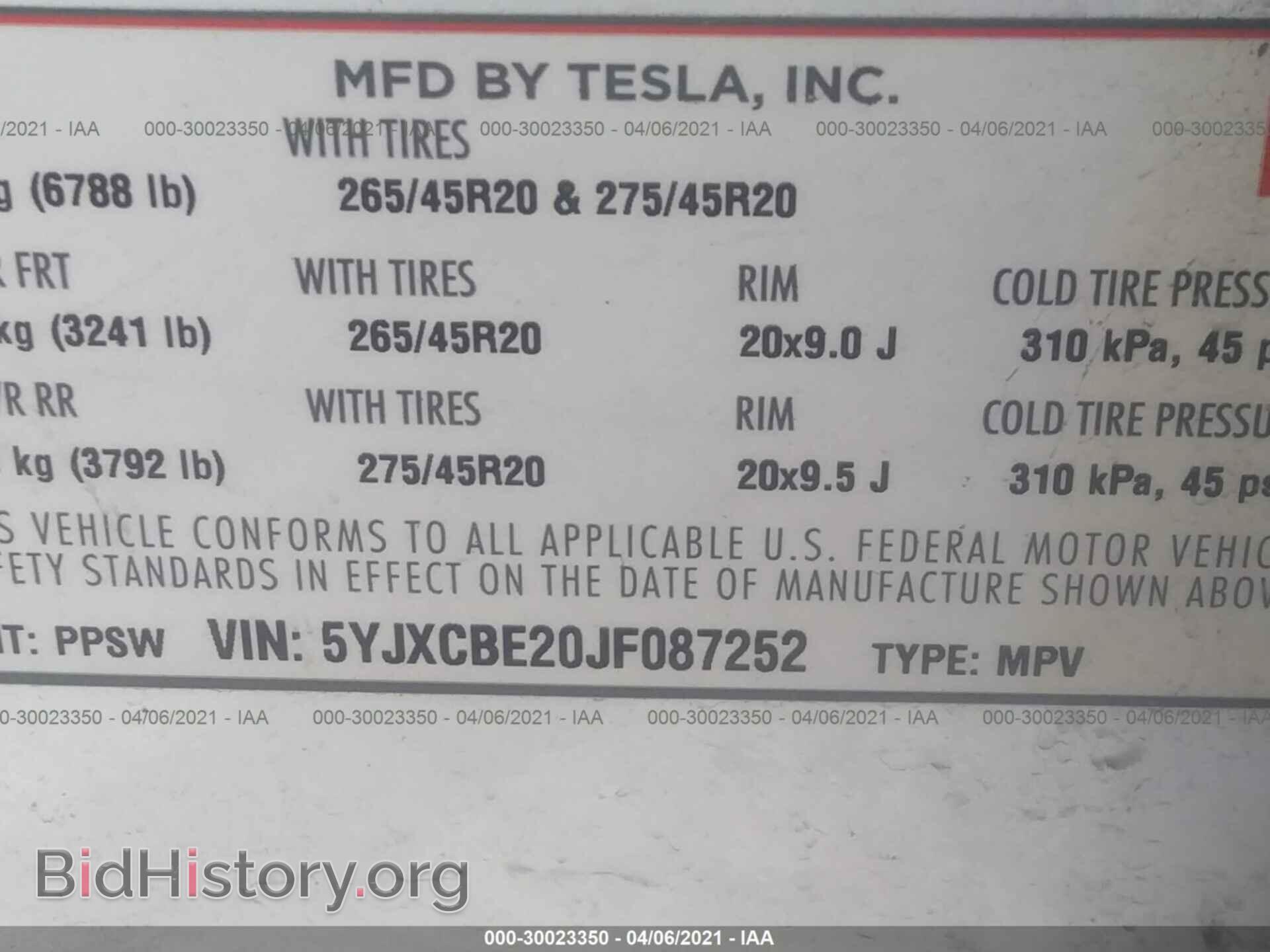 2018 TESLA MODEL X - VIN: 5YJXCBE20JF087252 - Photo 9