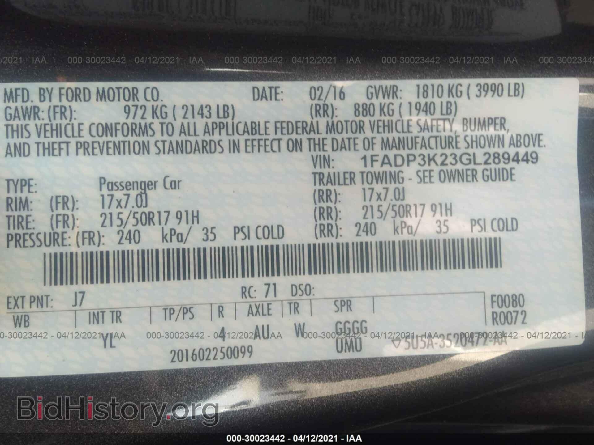2016 FORD FOCUS - VIN: 1FADP3K23GL289449 - Photo 9
