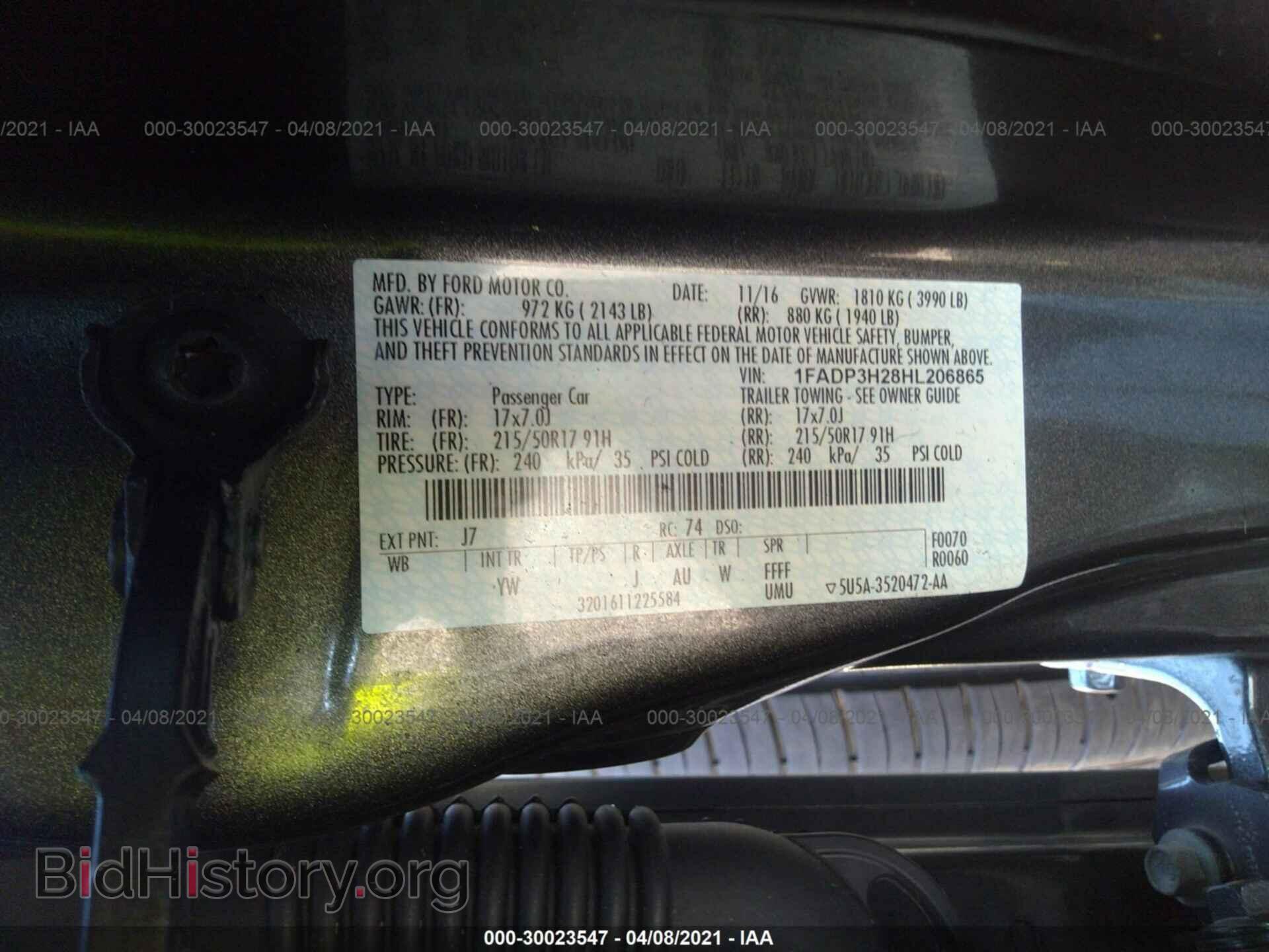 2017 FORD FOCUS - VIN: 1FADP3H28HL206865 - Фото 9
