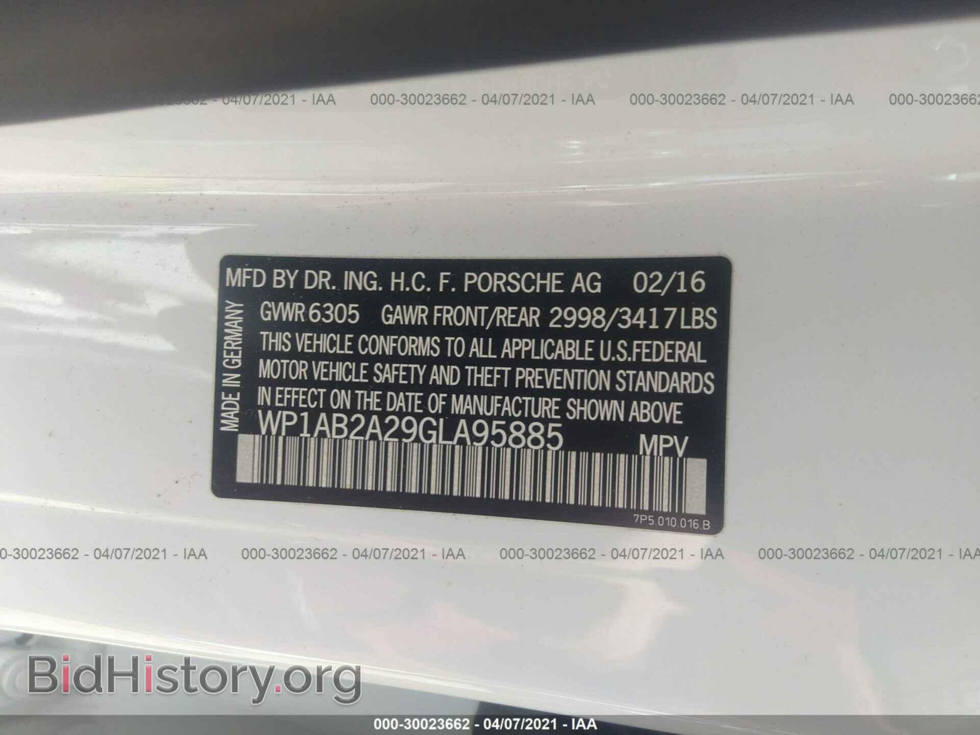 2016 PORSCHE CAYENNE - VIN: WP1AB2A29GLA95885 - Фото 9