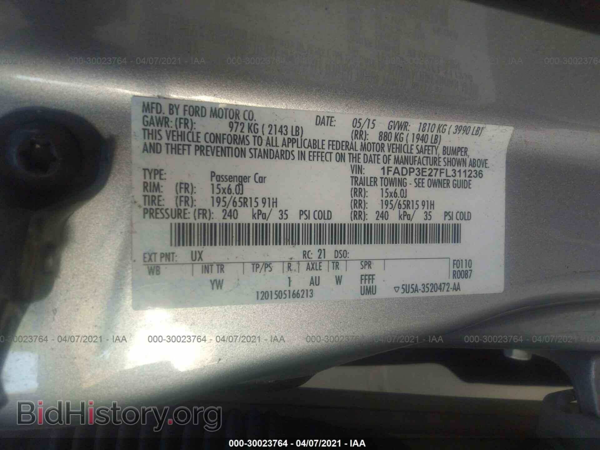 2015 FORD FOCUS - VIN: 1FADP3E27FL311236 - Фото 9