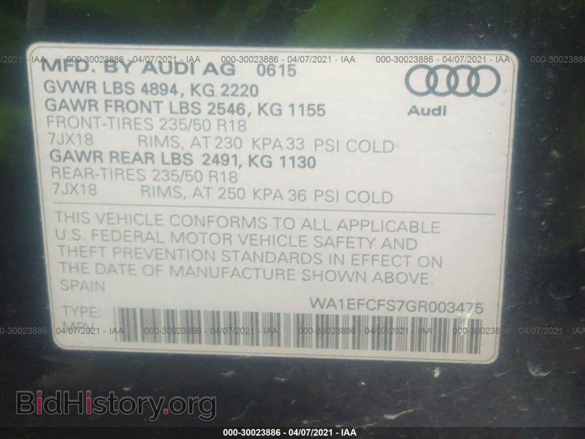2016 AUDI Q3 - VIN: WA1EFCFS7GR003475 - Photo 9