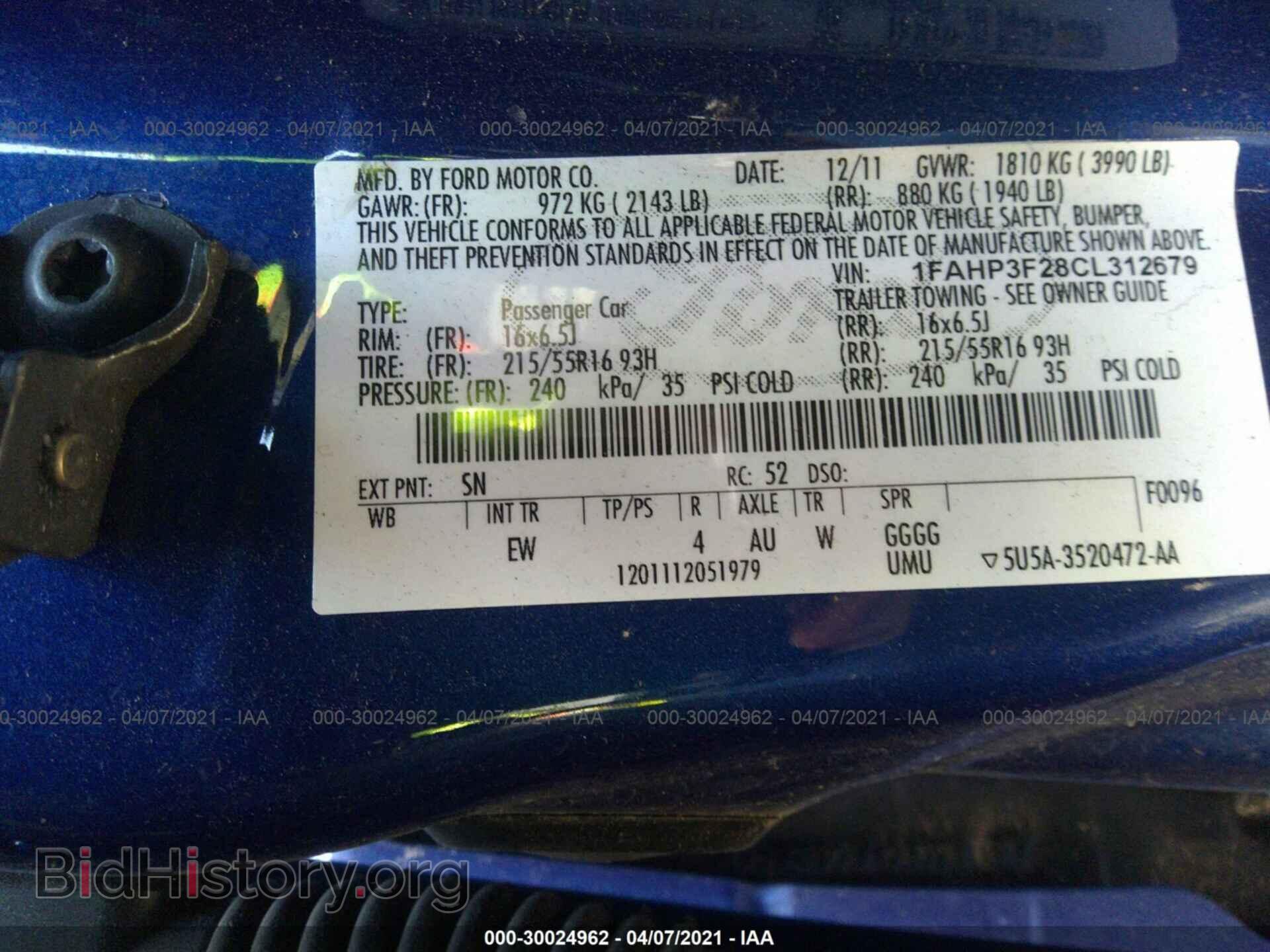 2012 FORD FOCUS - VIN: 1FAHP3F28CL312679 - Photo 9