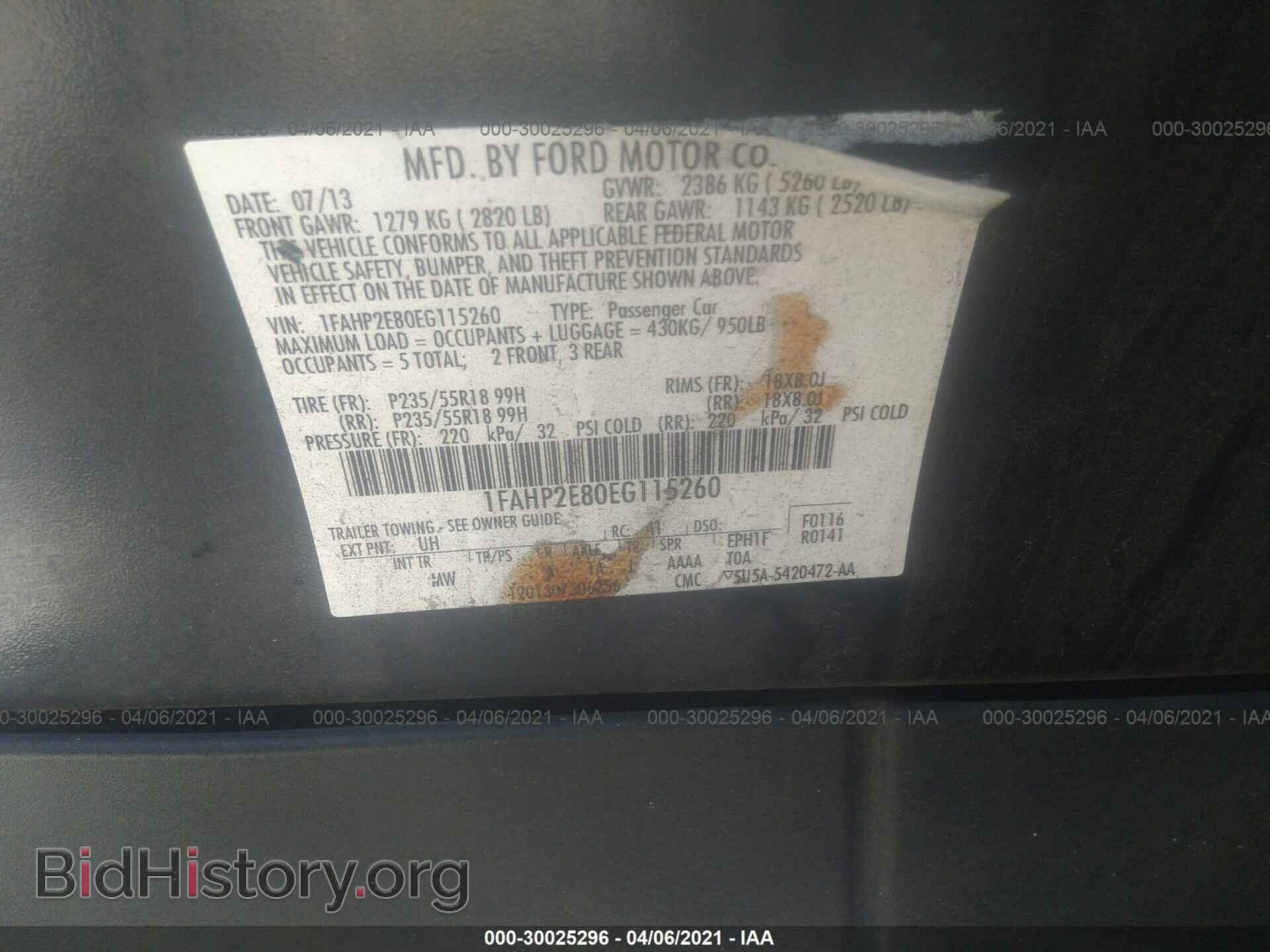 2014 FORD TAURUS - VIN: 1FAHP2E80EG115260 - Photo 9