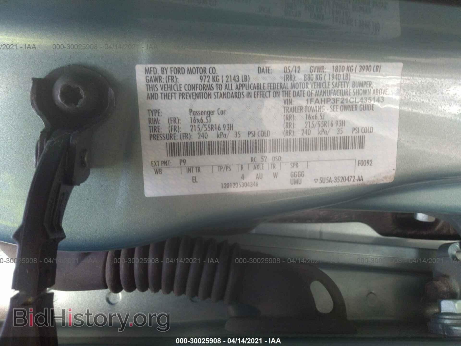 2012 FORD FOCUS - VIN: 1FAHP3F21CL435143 - Фото 9