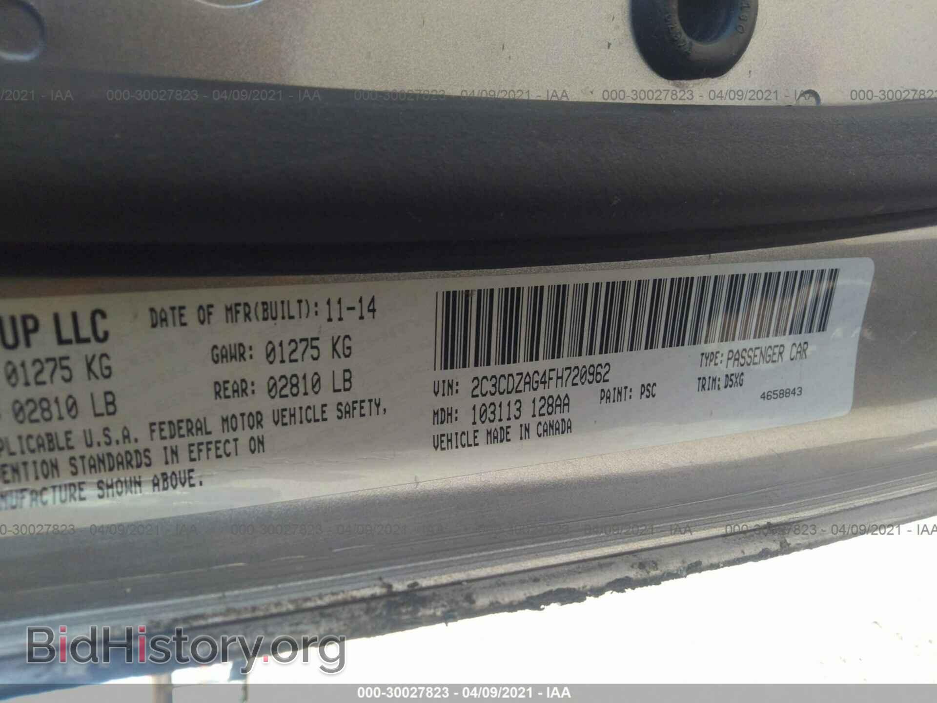 2015 DODGE CHALLENGER - VIN: 2C3CDZAG4FH720962 - Photo 9