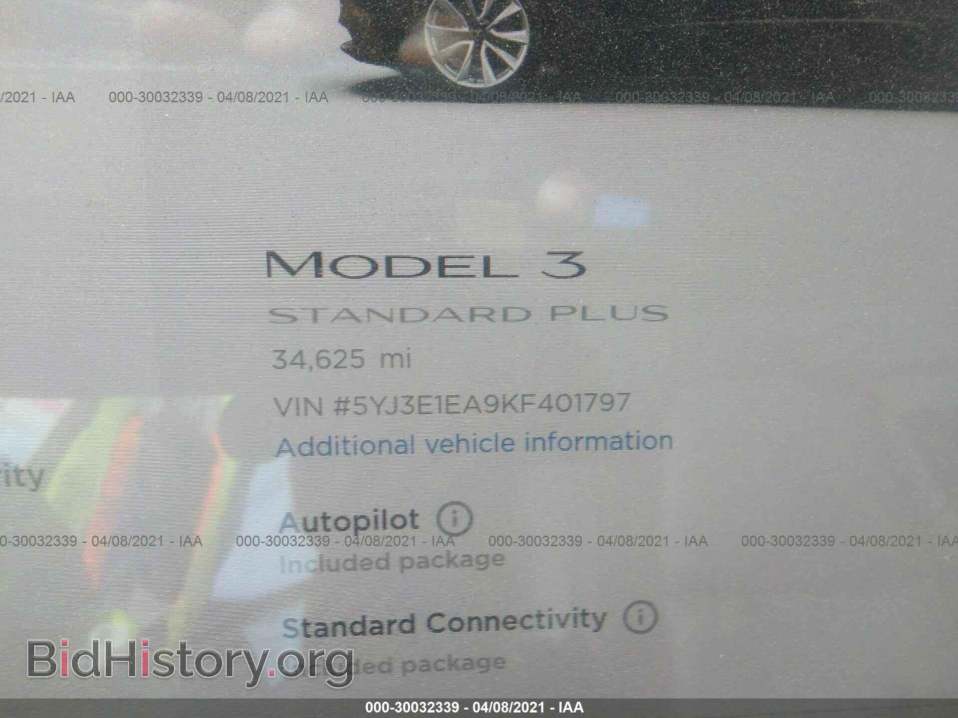 2019 TESLA MODEL 3 - VIN: 5YJ3E1EA9KF401797 - Фото 7