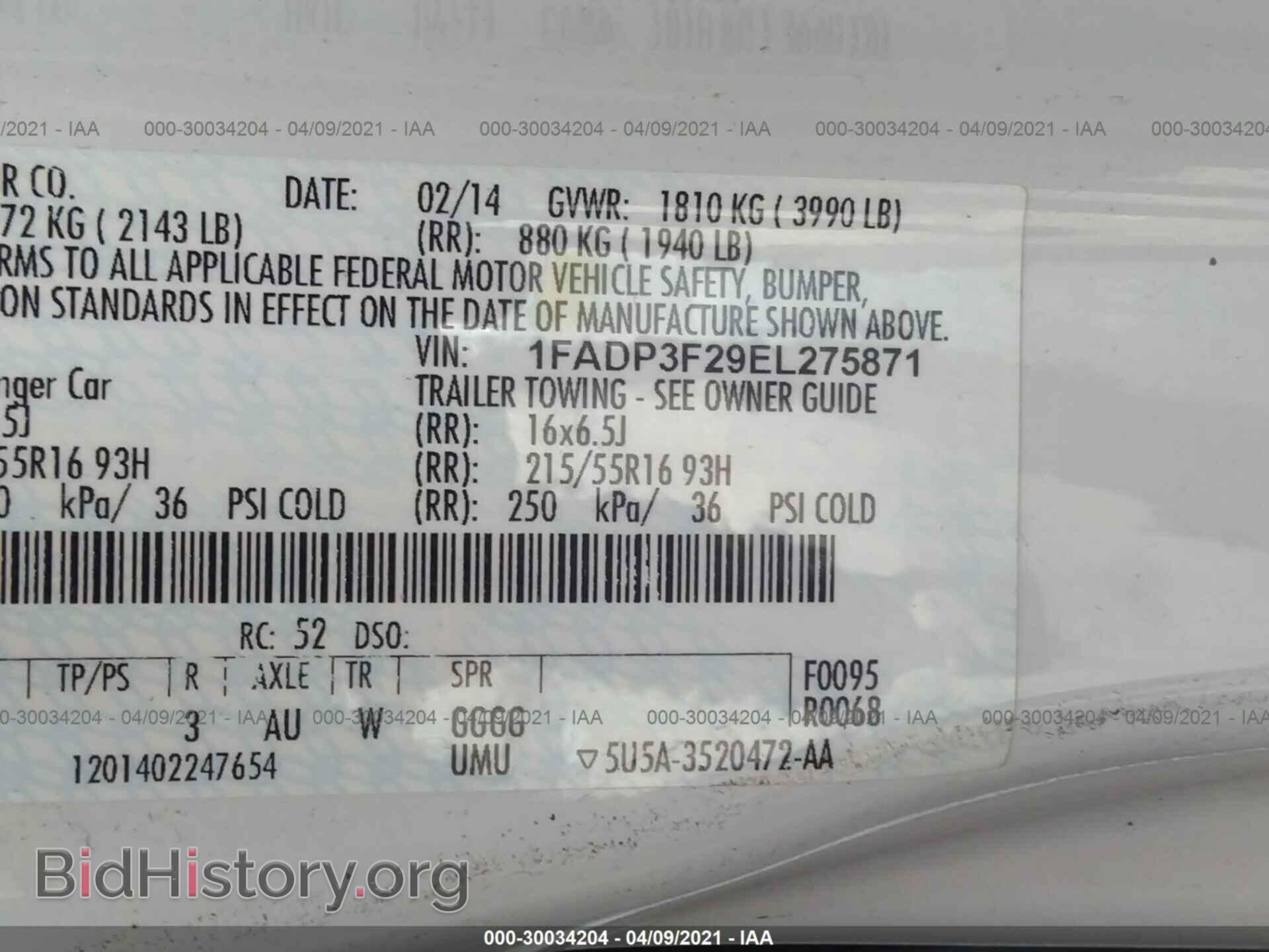 2014 FORD FOCUS - VIN: 1FADP3F29EL275871 - Photo 9