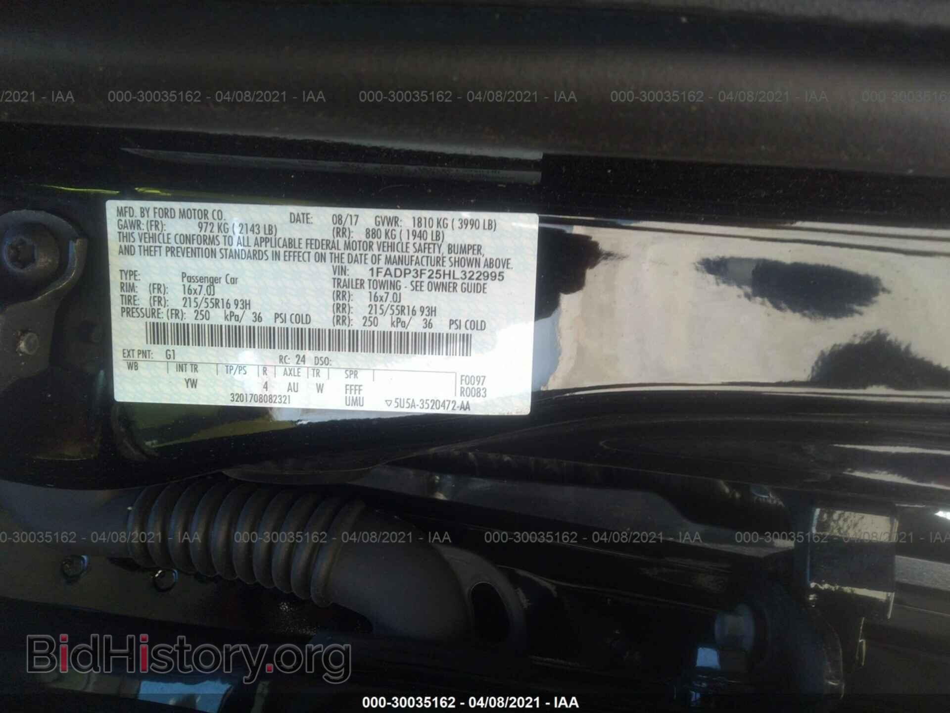 2017 FORD FOCUS - VIN: 1FADP3F25HL322995 - Фото 9