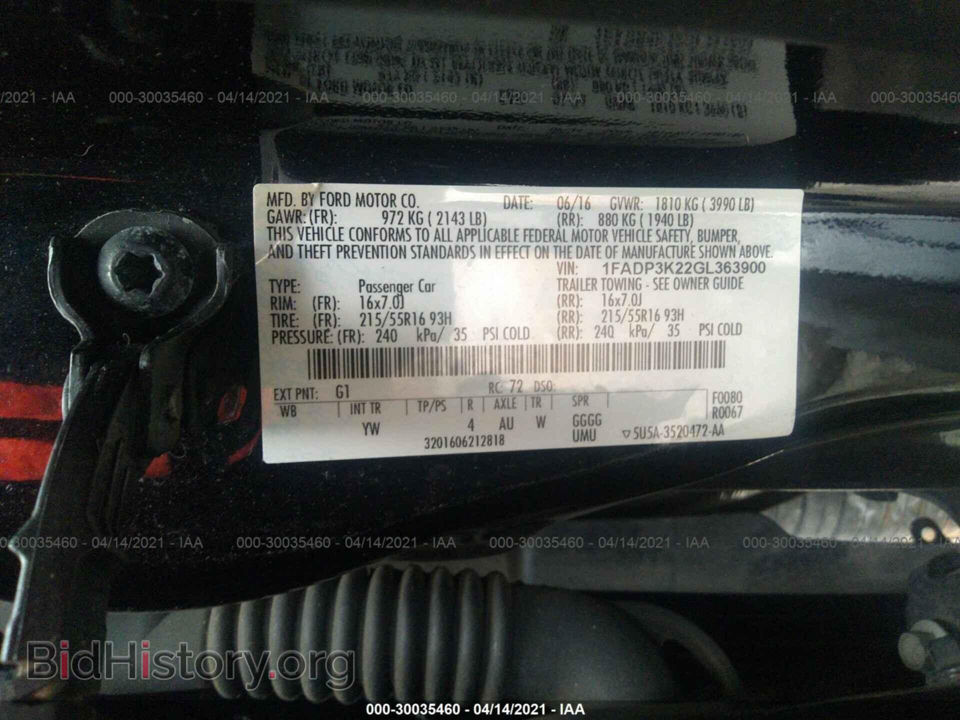 2016 FORD FOCUS - VIN: 1FADP3K22GL363900 - Фото 9