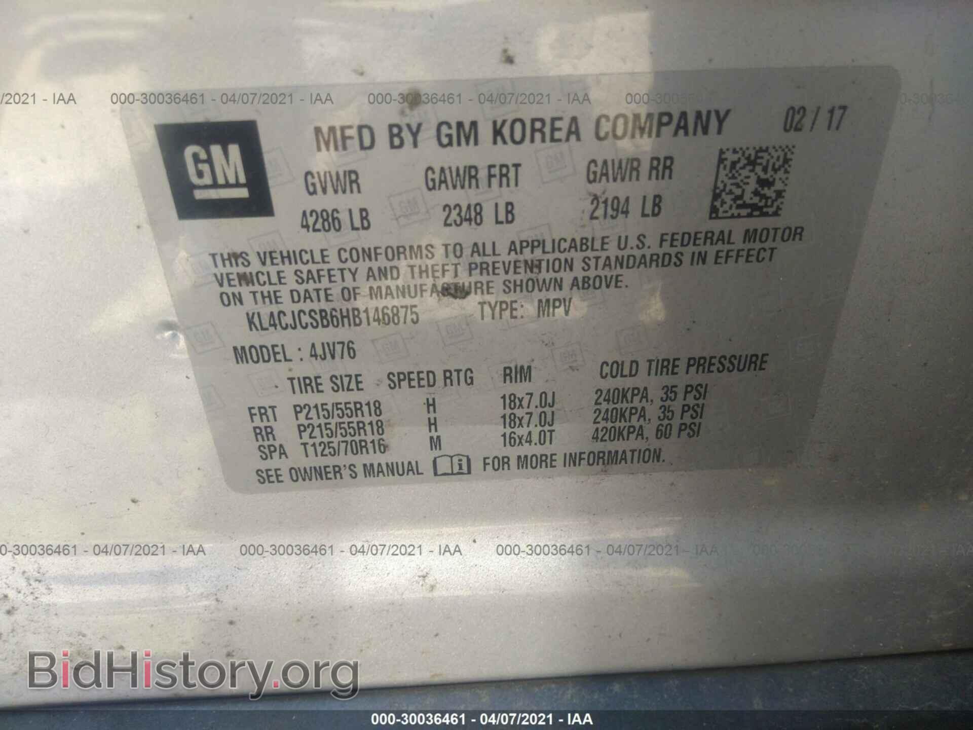 2017 BUICK ENCORE - VIN: KL4CJCSB6HB146875 - Photo 9