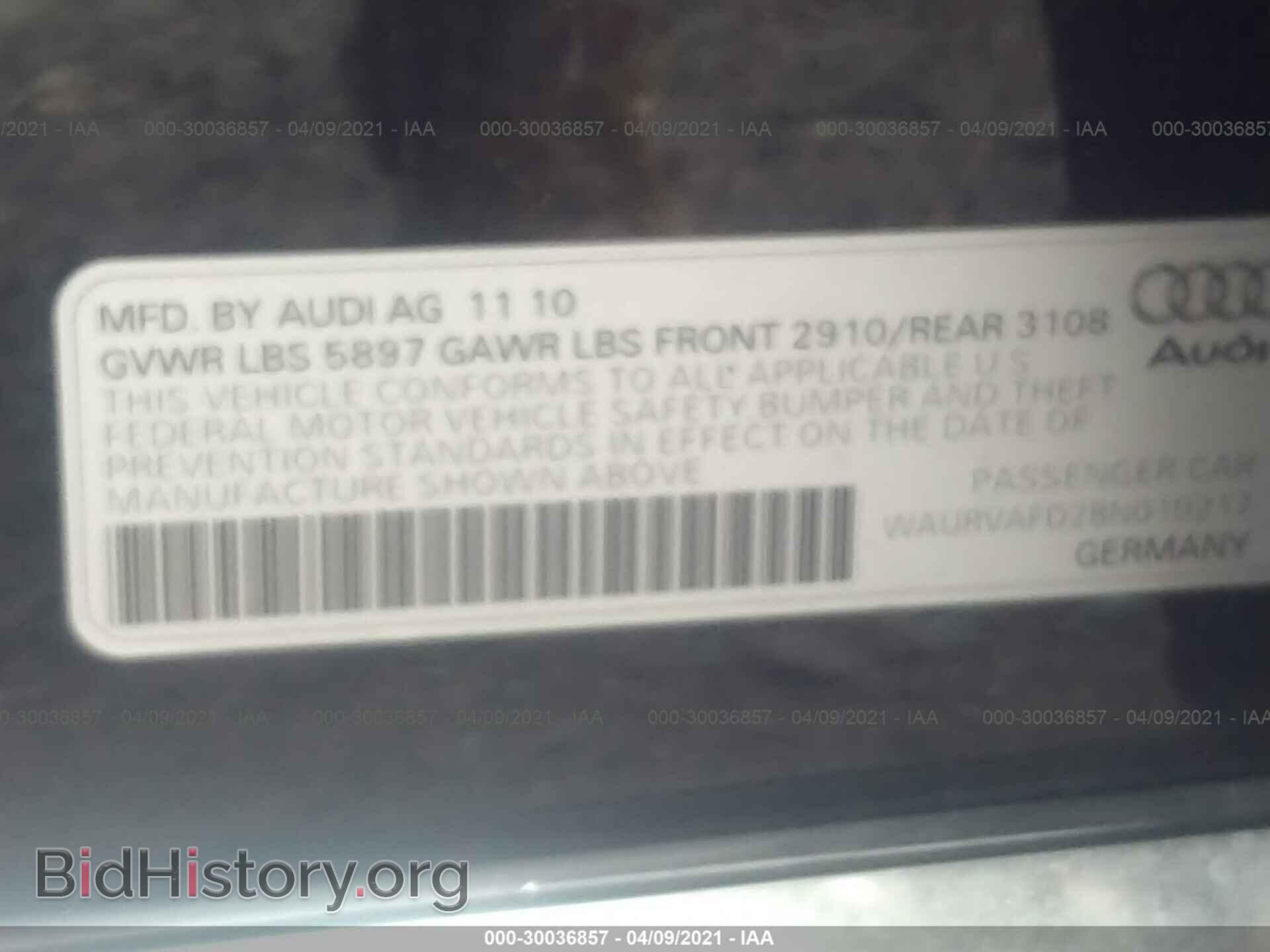 2011 AUDI A8 L - VIN: WAURVAFD2BN010217 - Фото 9