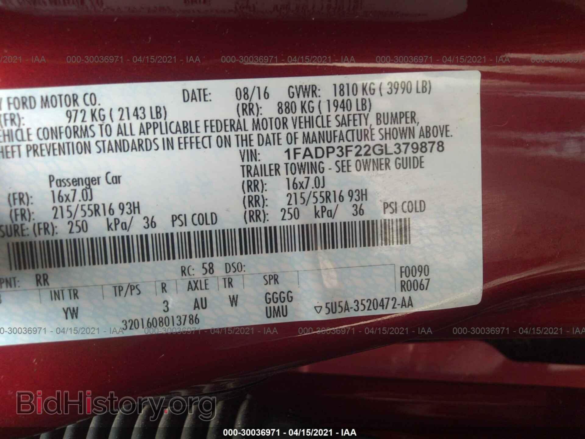 2016 FORD FOCUS - VIN: 1FADP3F22GL379878 - Photo 9