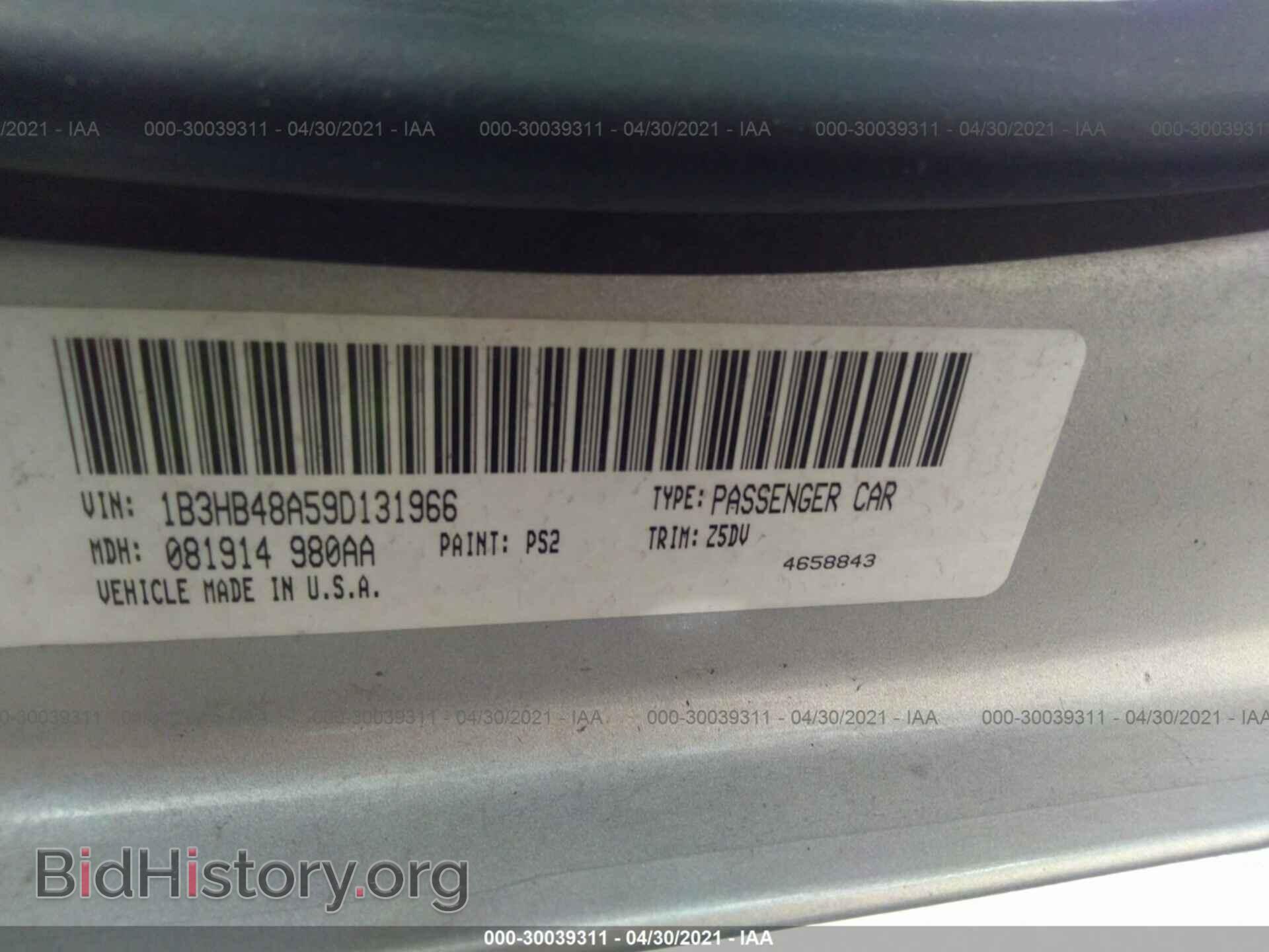 2009 DODGE CALIBER - VIN: 1B3HB48A59D131966 - Photo 9