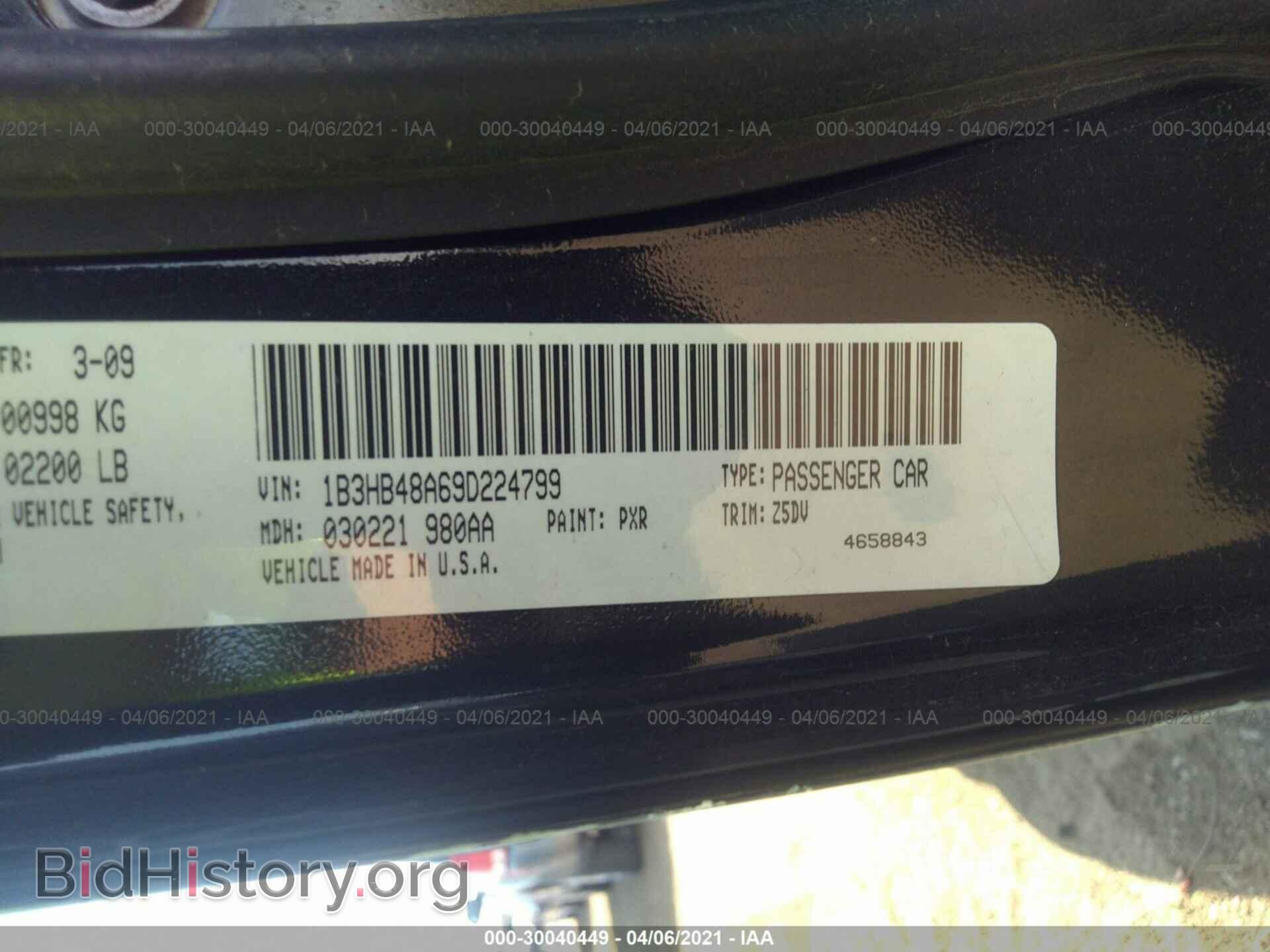 2009 DODGE CALIBER - VIN: 1B3HB48A69D224799 - Фото 9