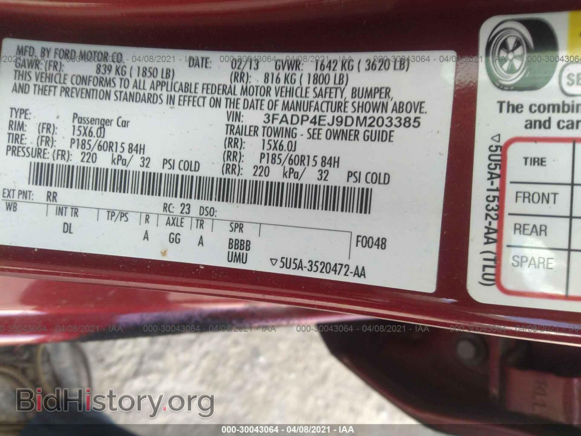 2013 FORD FIESTA - VIN: 3FADP4EJ9DM203385 - Фото 9