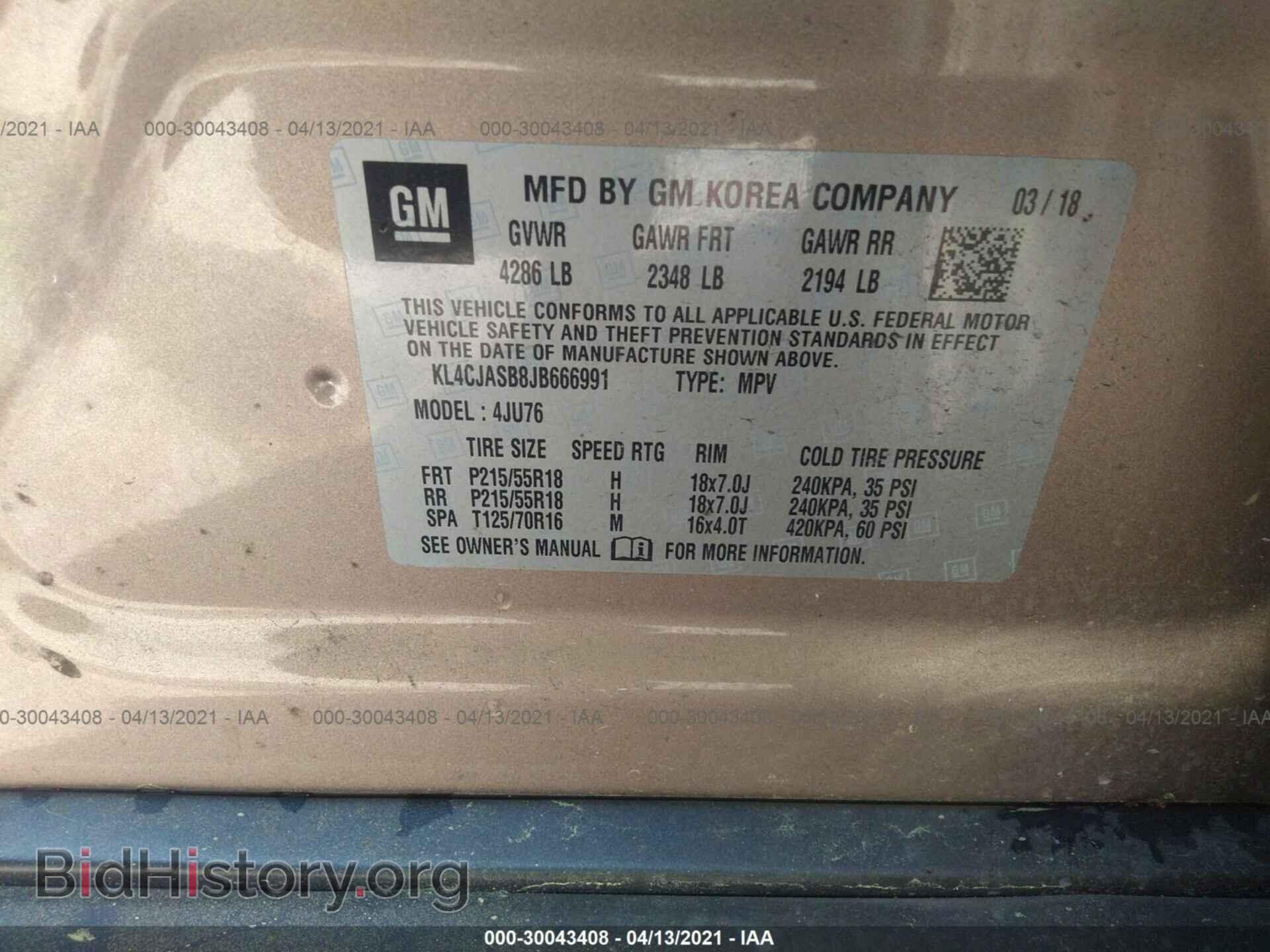 2018 BUICK ENCORE - VIN: KL4CJASB8JB666991 - Photo 9
