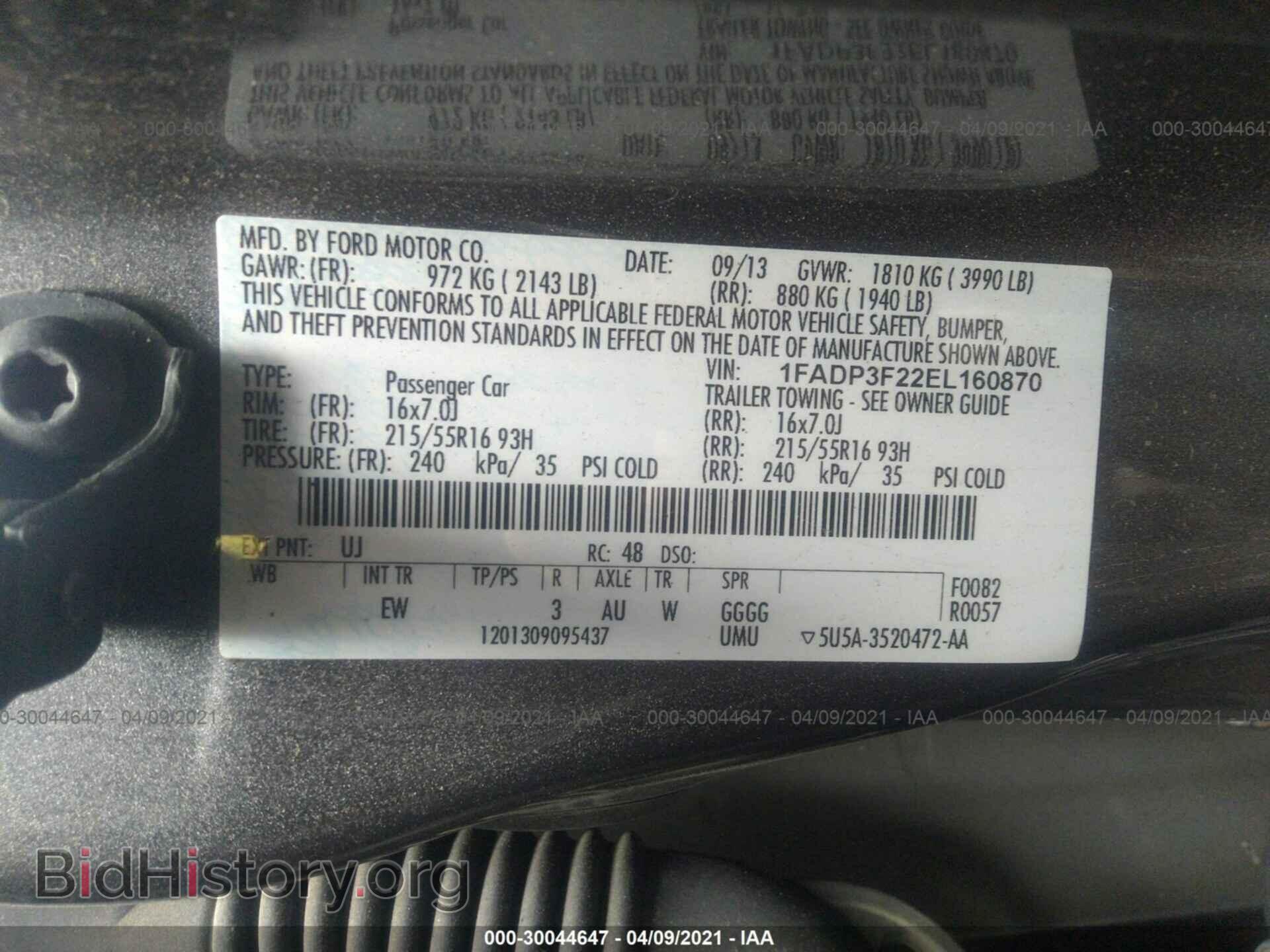 2014 FORD FOCUS - VIN: 1FADP3F22EL160870 - Photo 9