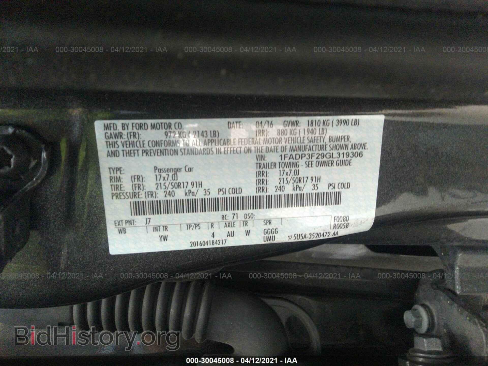 2016 FORD FOCUS - VIN: 1FADP3F29GL319306 - Фото 9