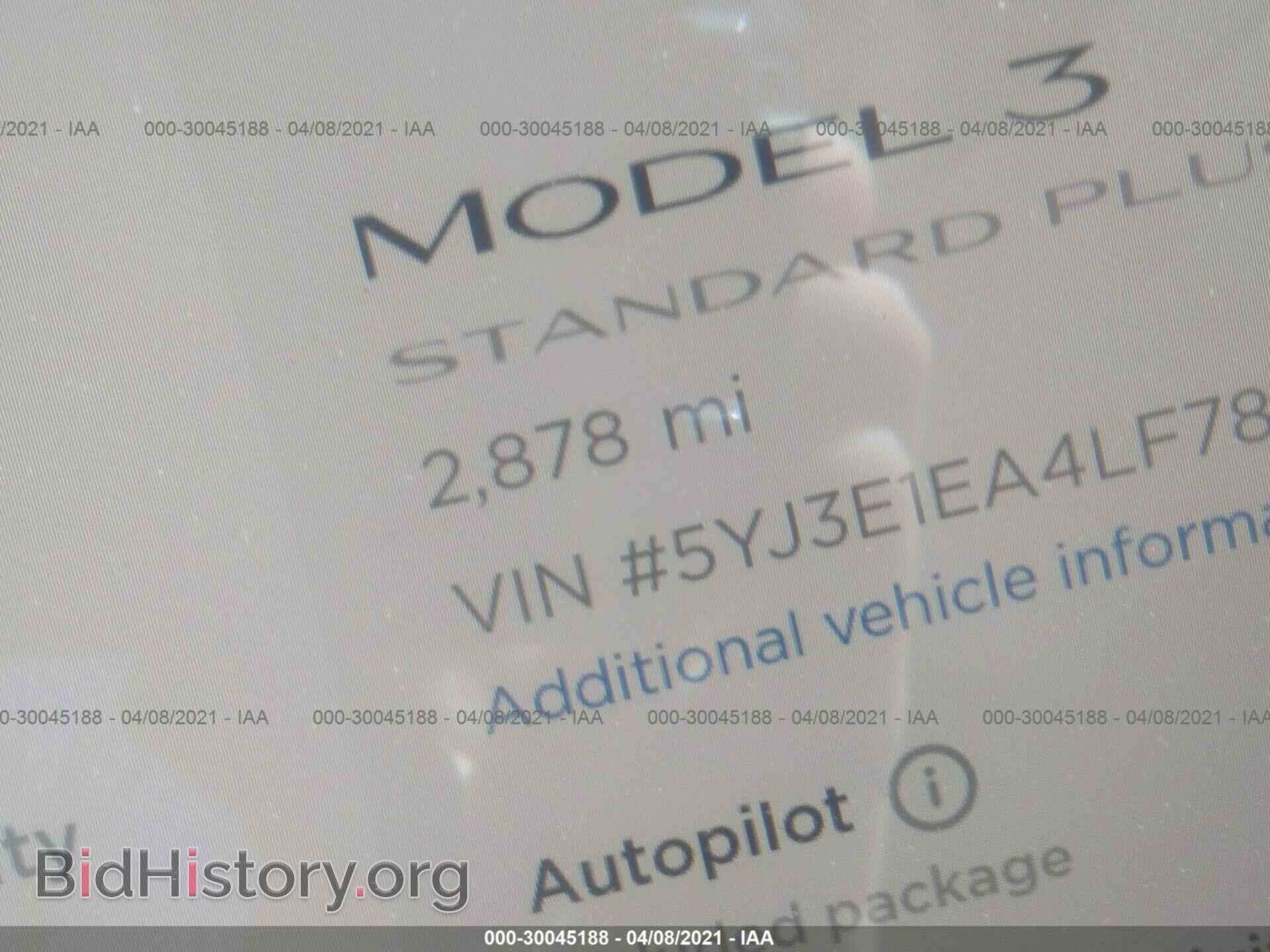 2020 TESLA MODEL 3 - VIN: 5YJ3E1EA4LF785280 - Фото 7