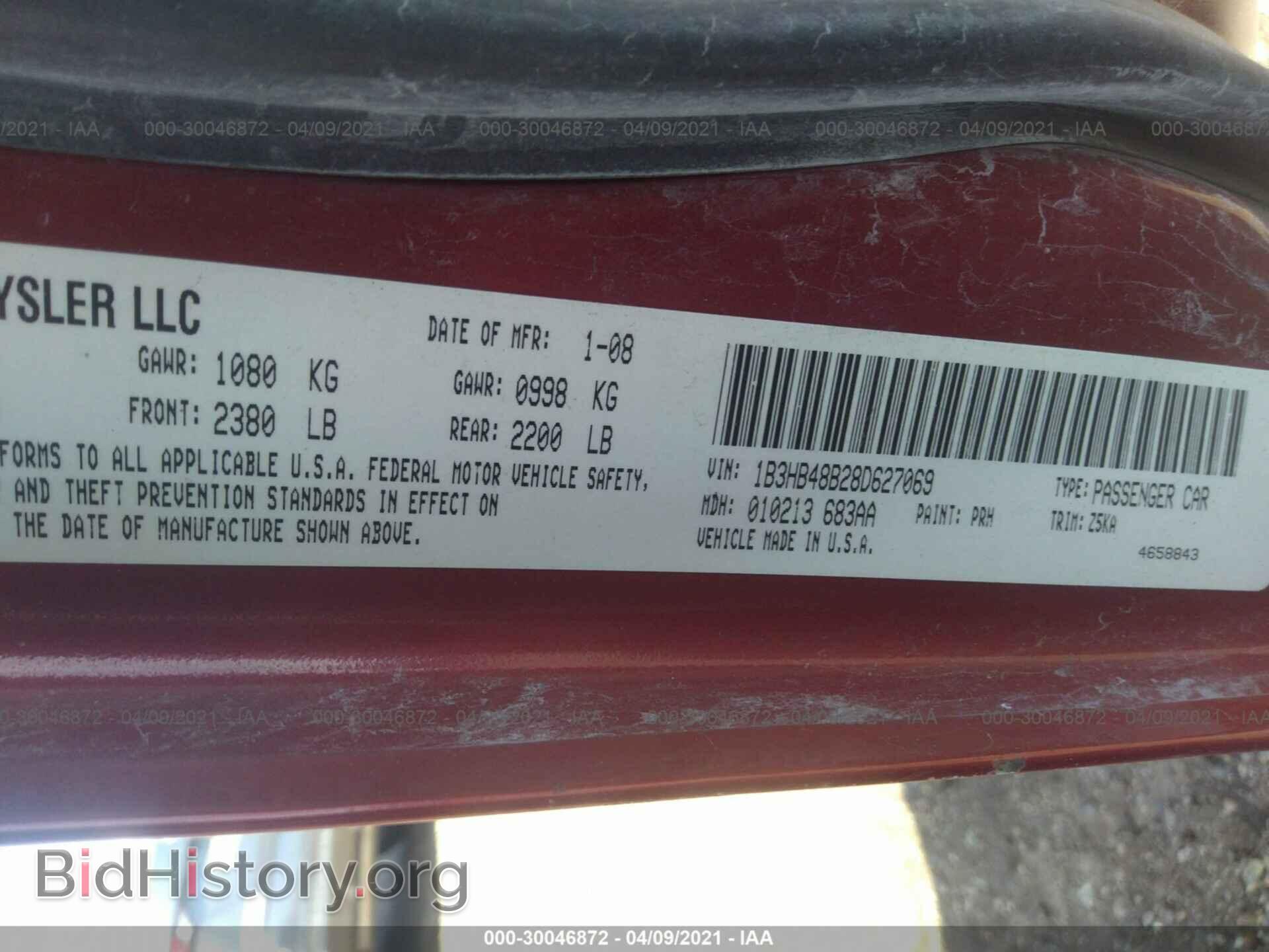 2008 DODGE CALIBER - VIN: 1B3HB48B28D627069 - Photo 9