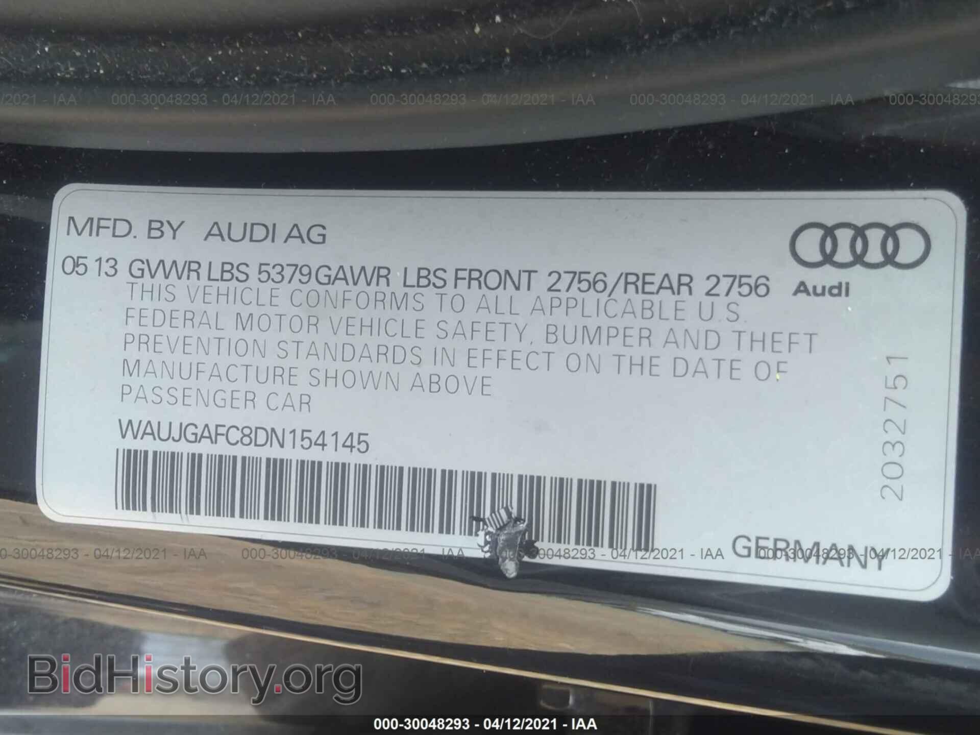 2013 AUDI A6 - VIN: WAUJGAFC8DN154145 - Фото 9