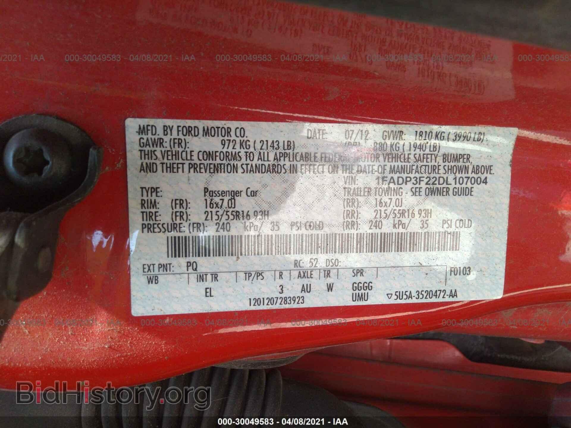 2013 FORD FOCUS - VIN: 1FADP3F22DL107004 - Photo 9