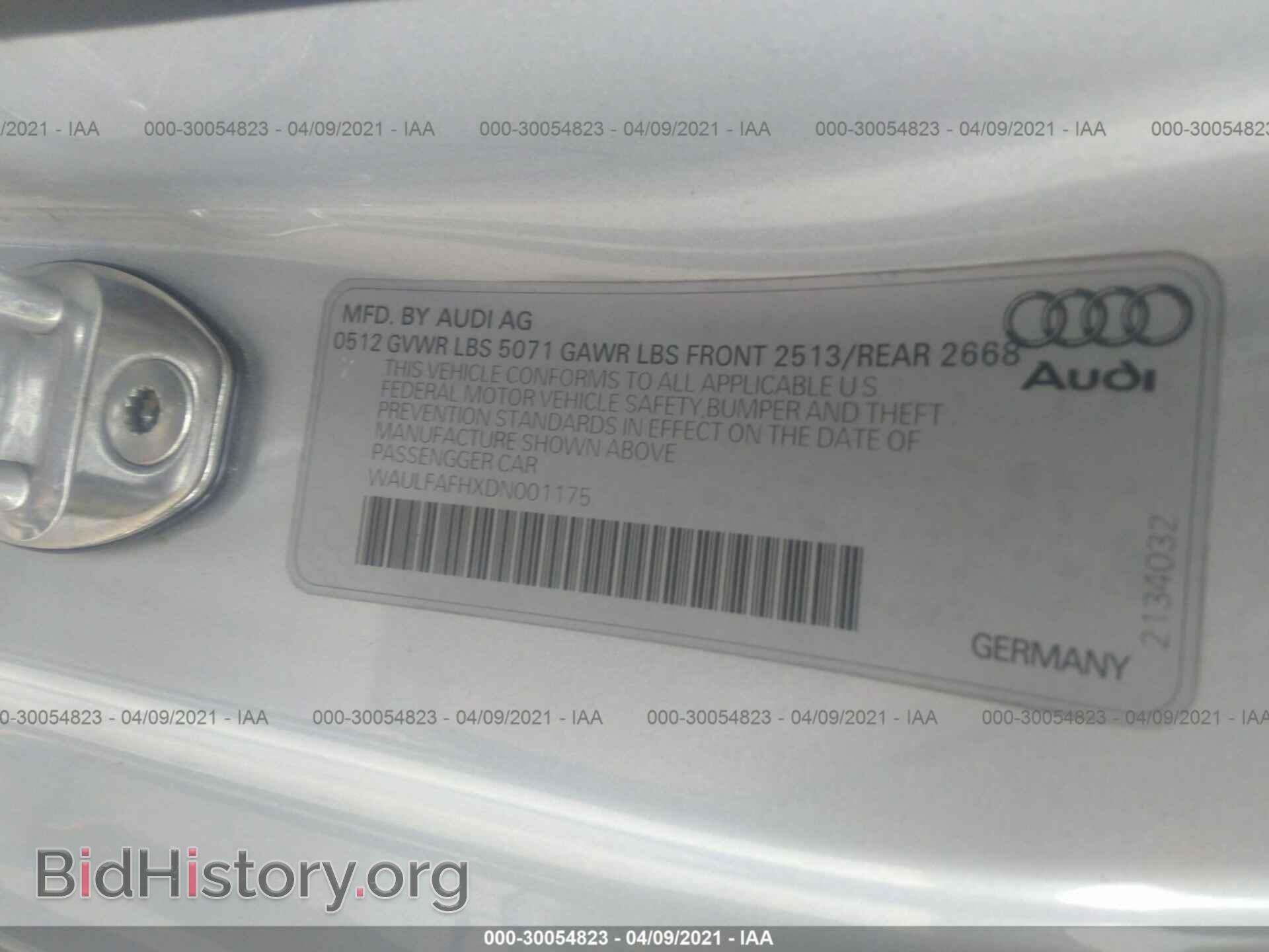 2013 AUDI A5 - VIN: WAULFAFHXDN001175 - Фото 9